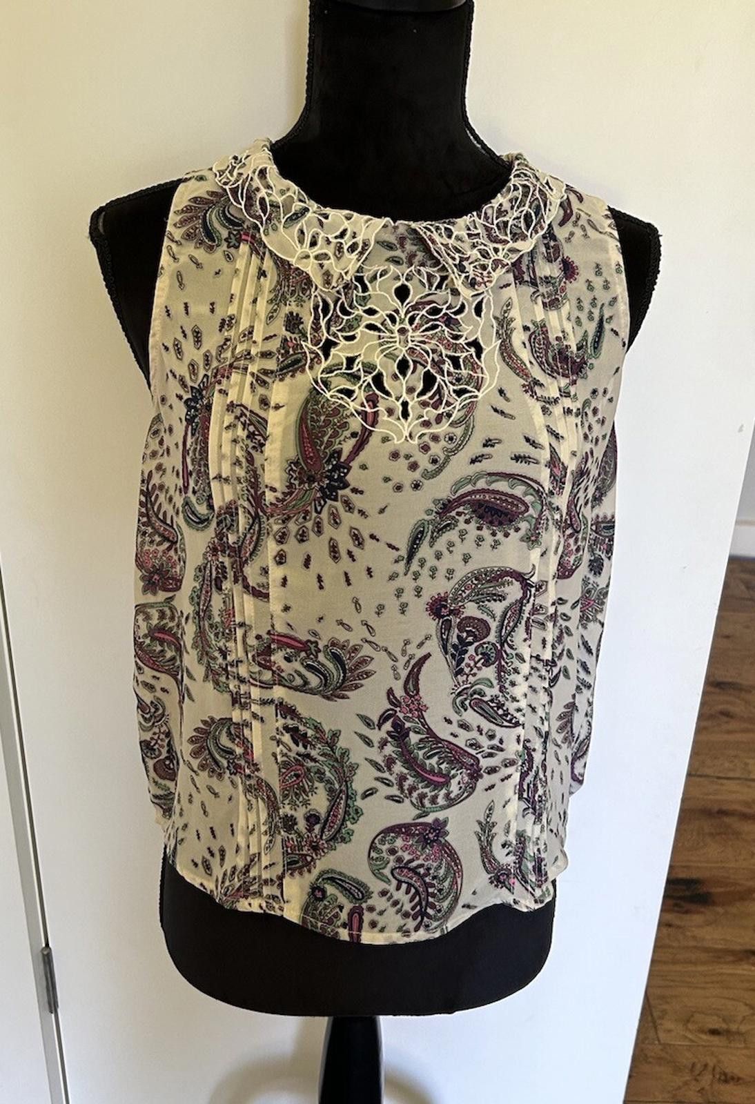 Portland Leather Portmans Corporate Singlet Blouse Paisley - Size 10 (002) Size M / US 6-8 / IT 42-44 - 1 Thumbnail