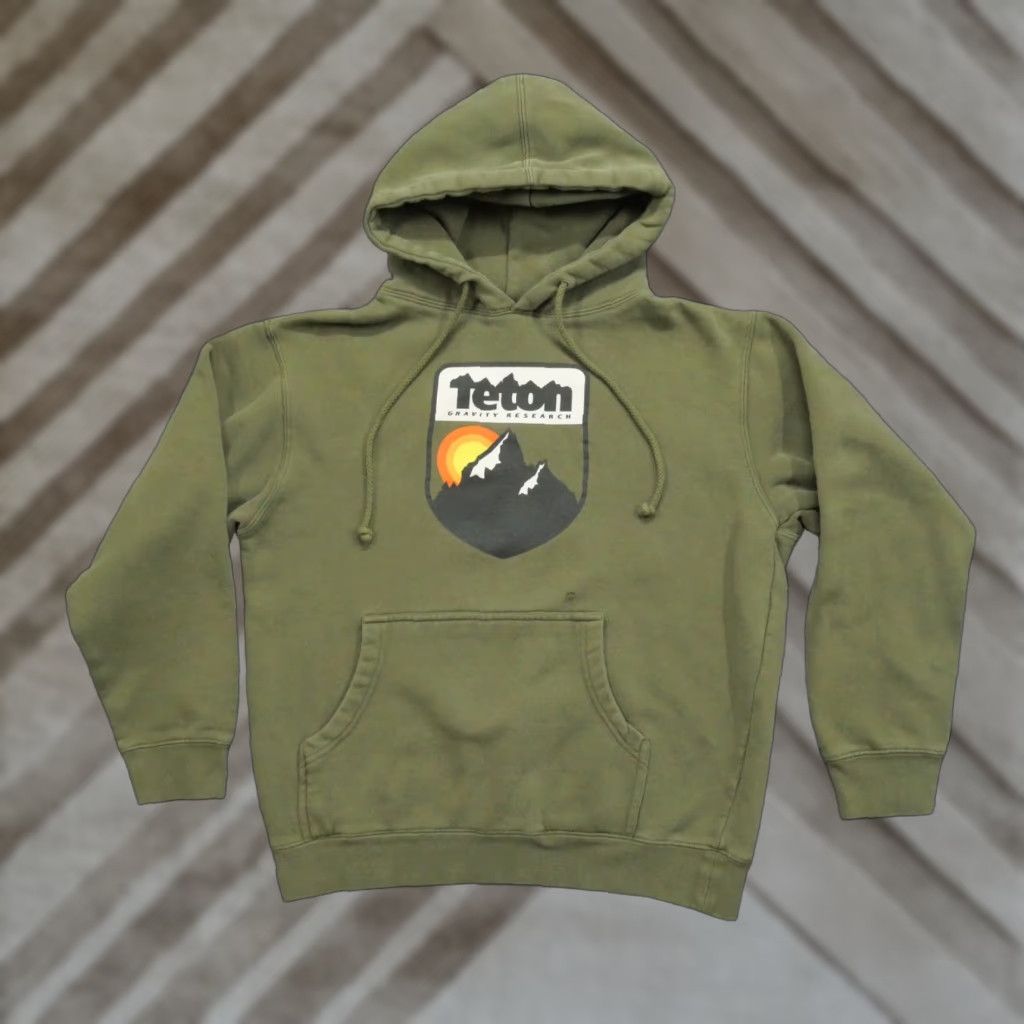 Eton VINTAGE Teton Hoodie Mens S Green Pullover Logo Hooded 90s Men Size US S / EU 44-46 / 1 - 1 Thumbnail