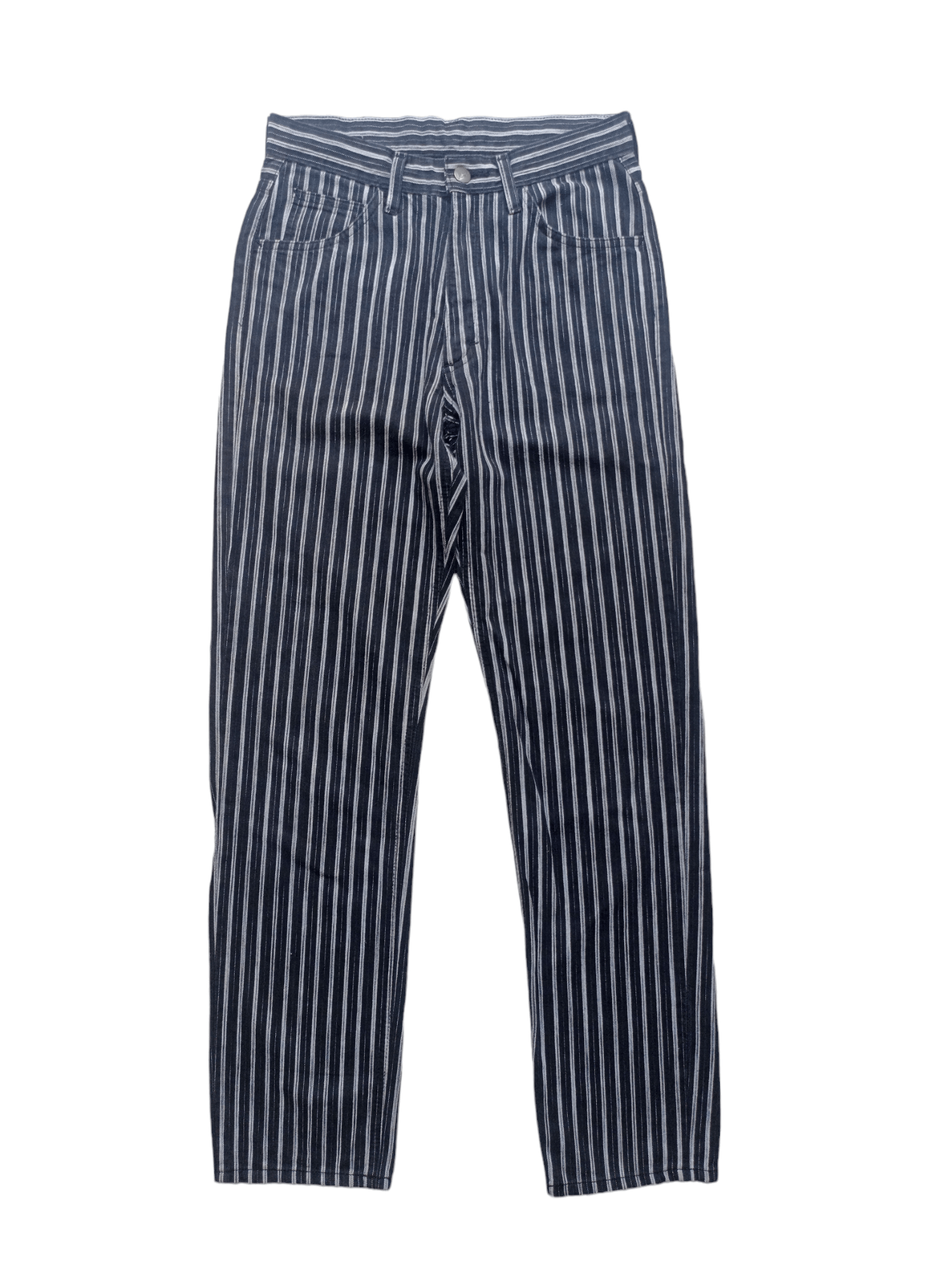 image of Vintage Lee Leens Sanforized Shrunk Stripes Jeans in Black/White Stripes, Men's (Size 28)
