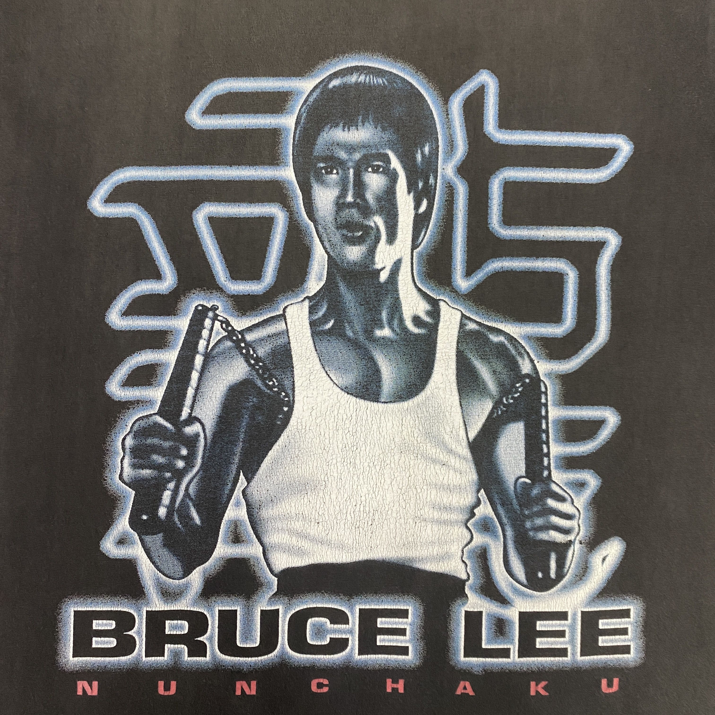 Vintage Vintage Bruce Lee Nunchaku Tshirt - I095 Size US L / EU 52-54 / 3 - 2 Thumbnail