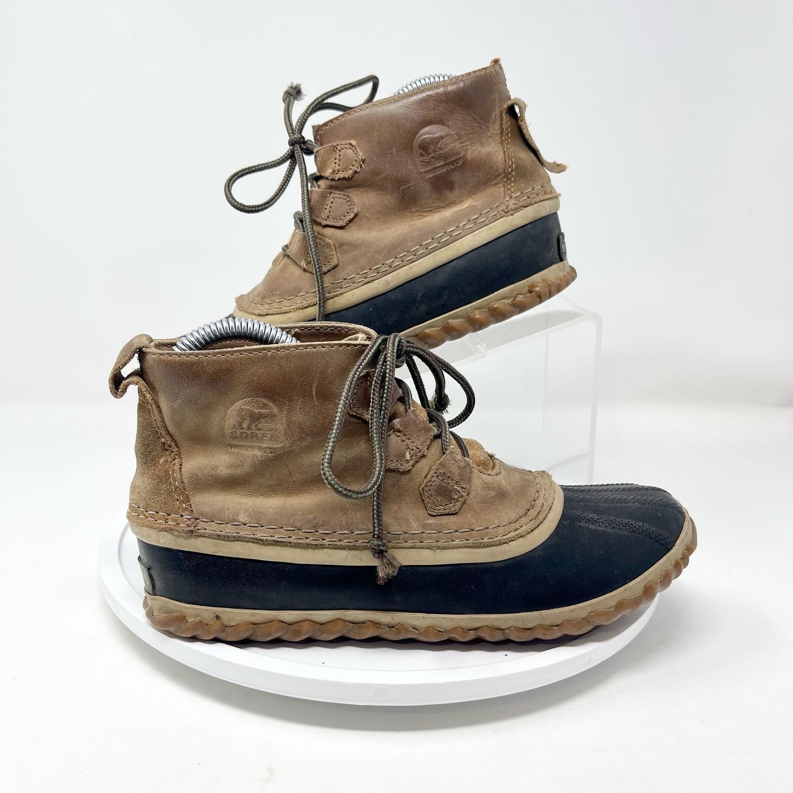 SOREL Sorel Out And About Brown Leather Ankle Winter Boots Size 5 Size US 5 / IT 35 - 2 Thumbnail