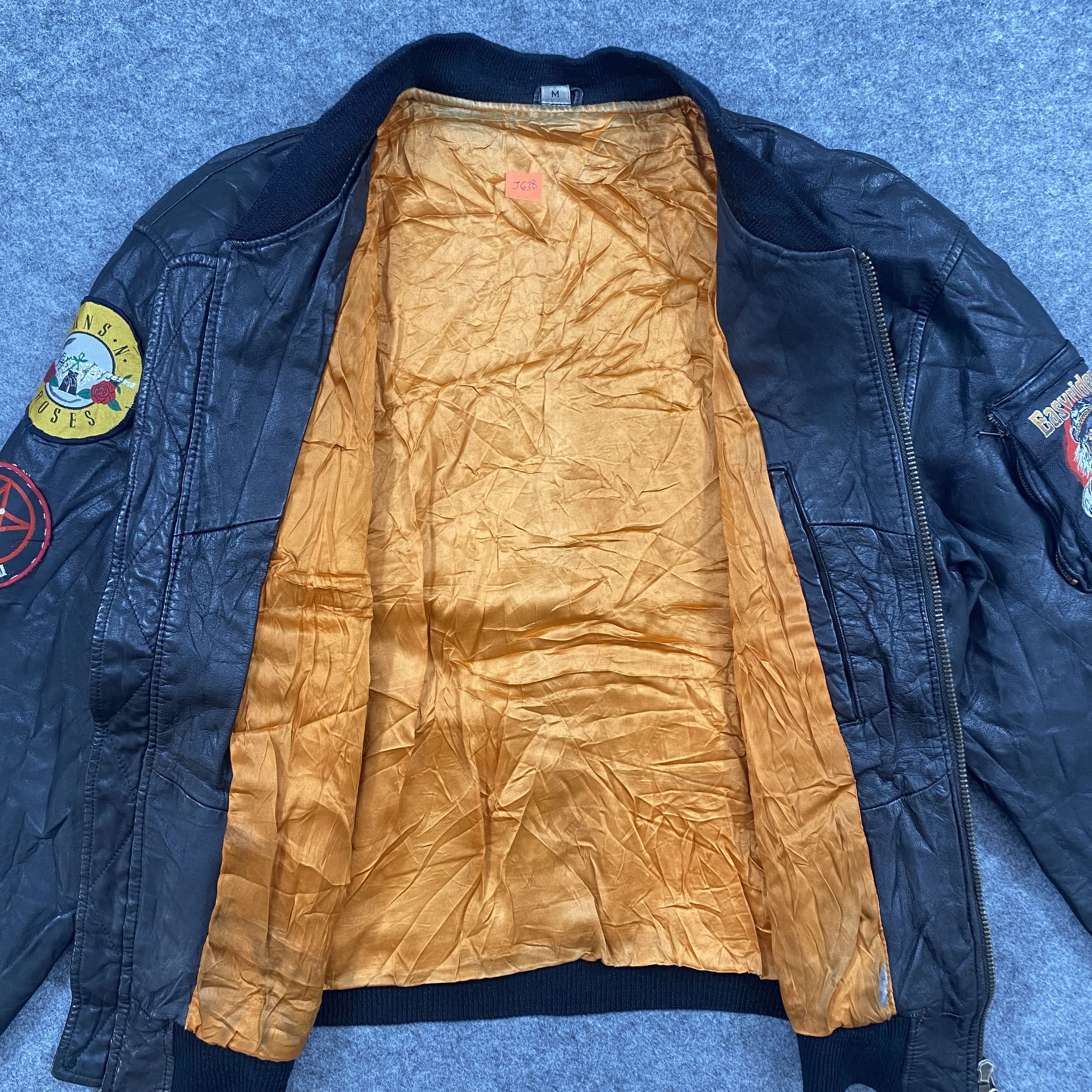 If Six Was Nine VINTAGE PATCH BAND BOMBER LEATHER JACKET-J638 Size US M / EU 48-50 / 2 - 4 Thumbnail