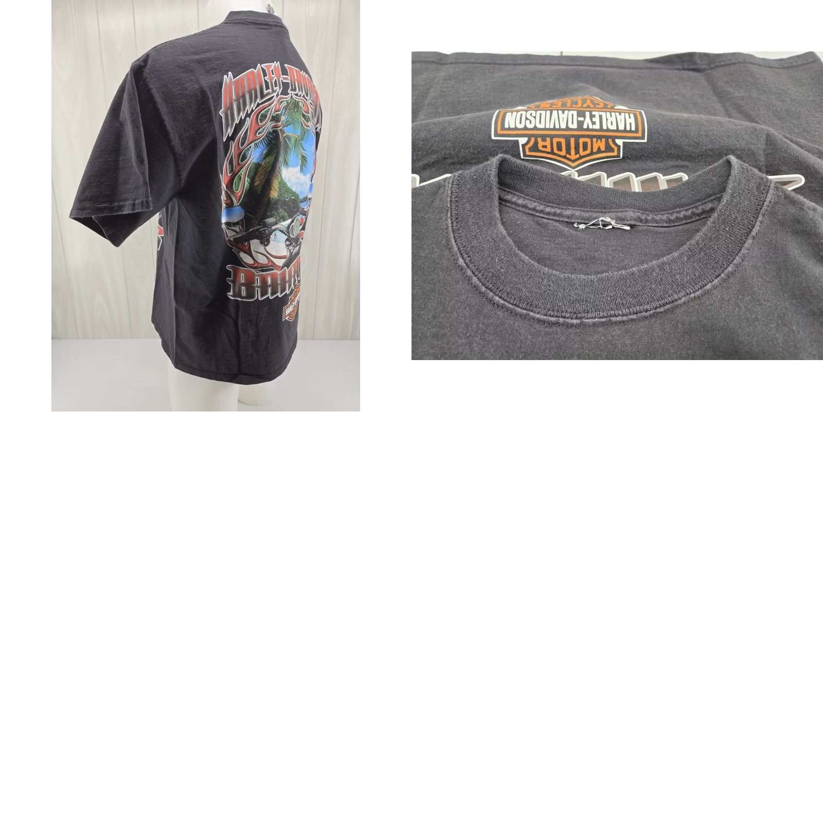 Harley Davidson Harley-Davidson Shirt Mens L Black Distressed Bahamas DBL Sided Graphic Print Large Shirt 2 Sided Cotton Short Sleeve Size US L / EU 52-54 / 3 - 9 Thumbnail
