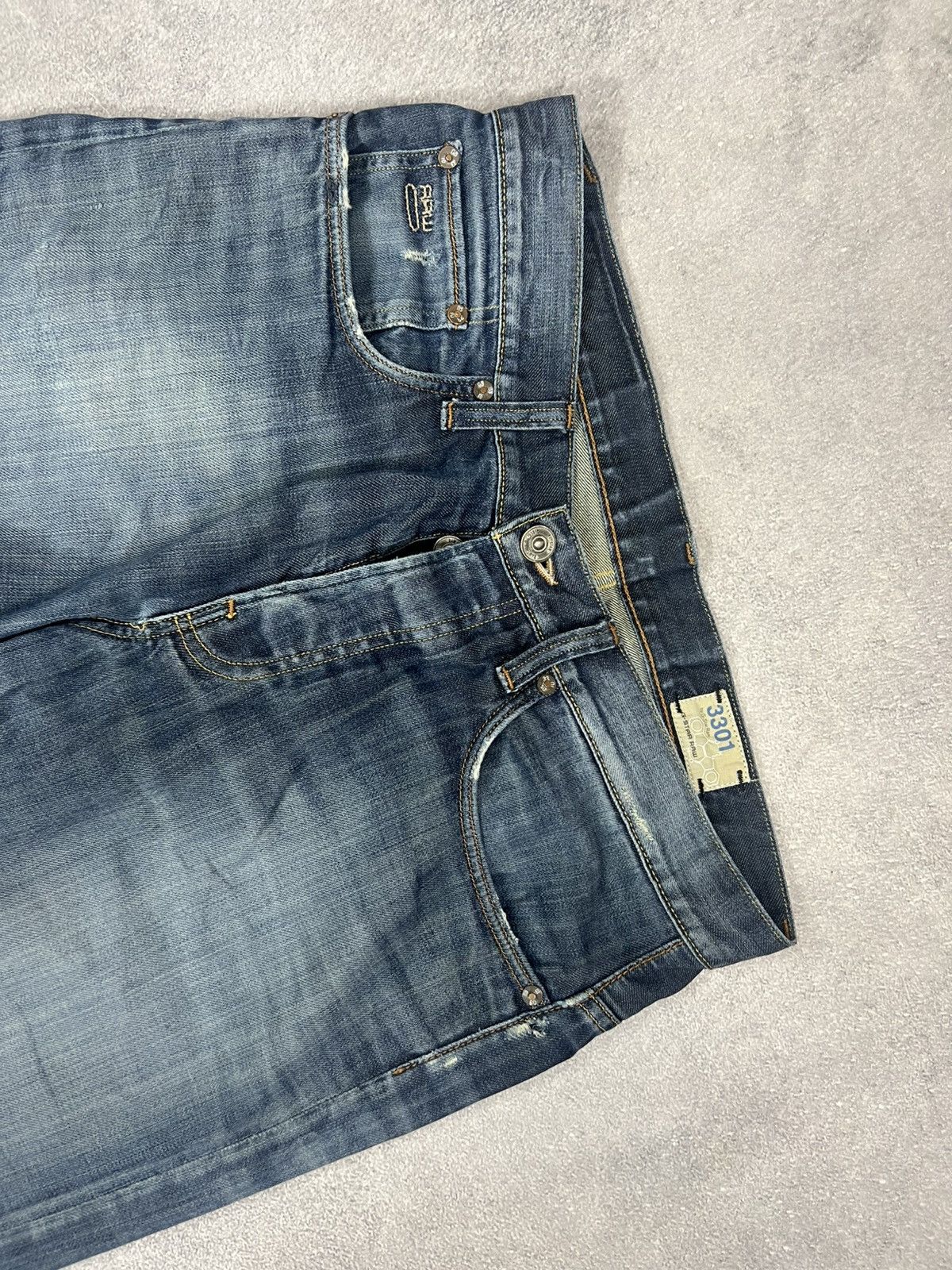 Vintage Vintage Streetwear G-Star Baggy Ripped Washed Denim Distress Size US 33 - 8 Thumbnail