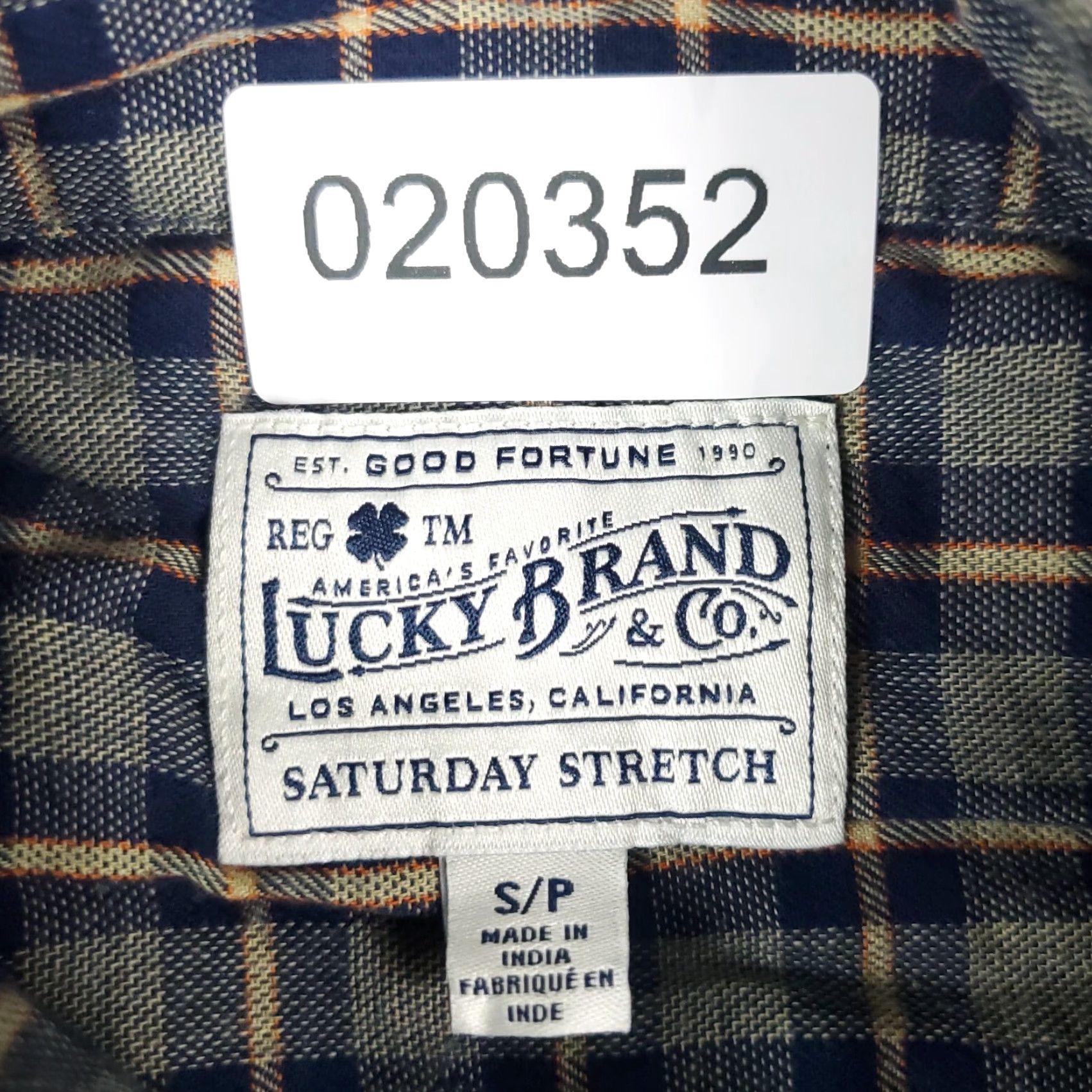 Lucky Brand Lucky Brand Shirt Mens Small Gray Blue Plaid Button-Up Long Sleeve Size US S / EU 44-46 / 1 - 7 Thumbnail