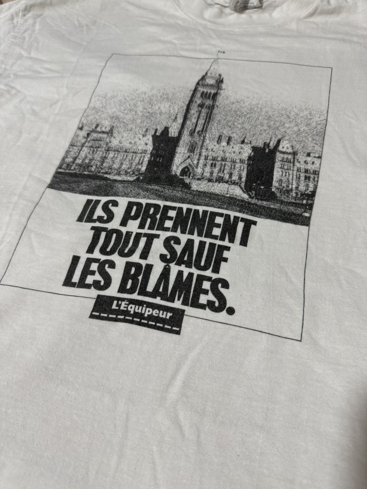 Vintage Vintage 90s L'Équipeur T Shirt Size US XL / EU 56 / 4 - 2 Thumbnail