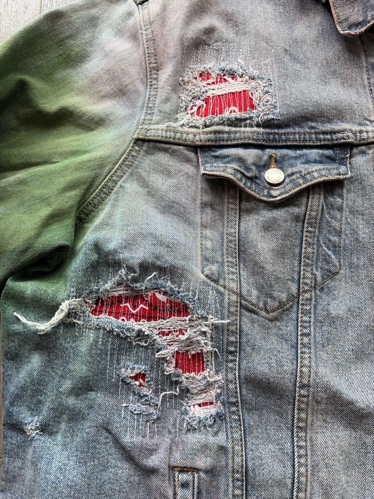 Handmade Reworked denim jacket Size US XXL / EU 58 / 5 - 6 Thumbnail
