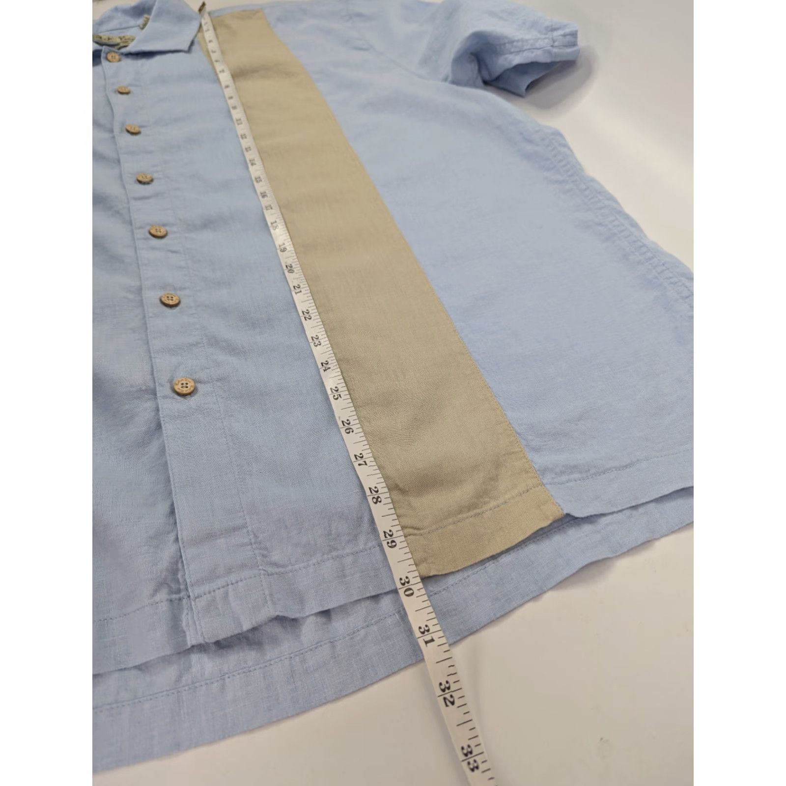 Vintage Batik Bay Shirt Button-Up Short Sleeve Linen Men 2XL Blue Size US XXL / EU 58 / 5 - 4 Thumbnail