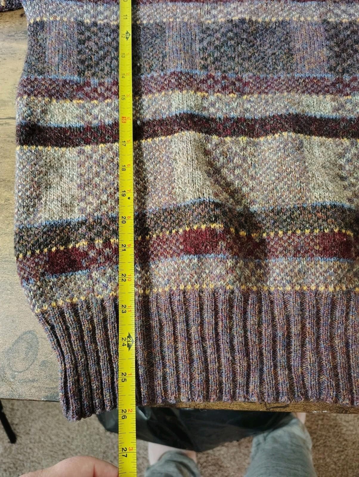 Other Men's 100% wool Vintage Grandpa Sweater Brown Gray Geometric Size US M / EU 48-50 / 2 - 6 Thumbnail