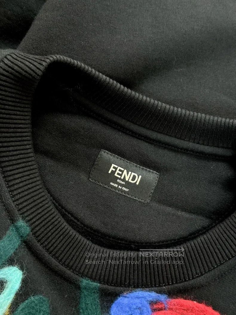 Fendi Fendi Black Long Sleeve Sweatshirt with Colorful Pattern Size US M / EU 48-50 / 2 - 5 Thumbnail