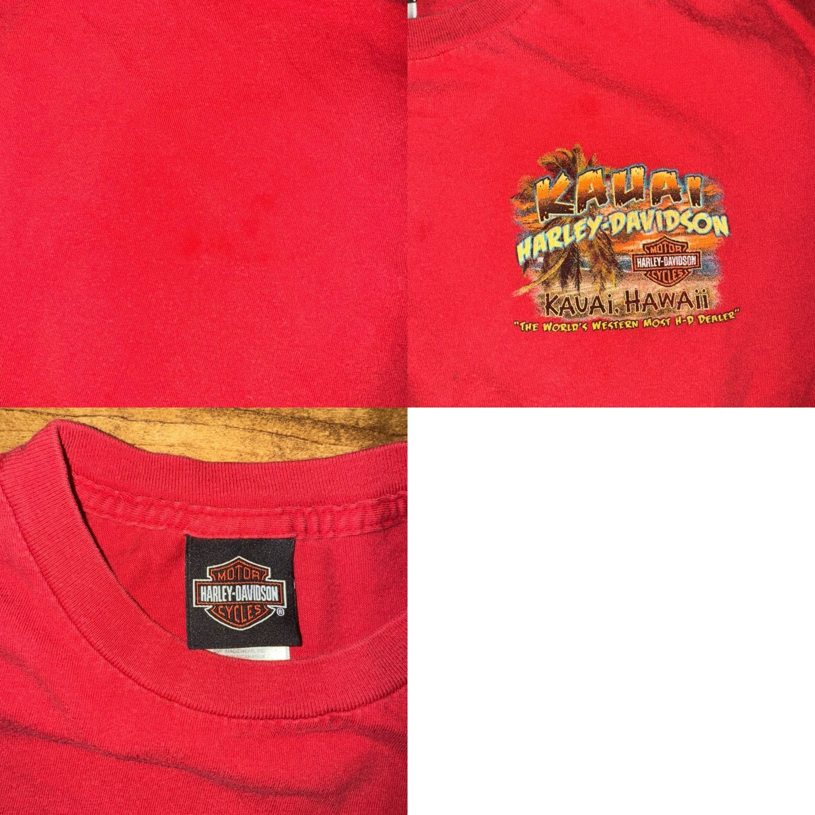 Harley Davidson VINTAGE Harley-Davidson T-Shirt Hawaii Red XL Men 2008 20x26 Regular Shirt Mens Size US XL / EU 56 / 4 - 8 Thumbnail