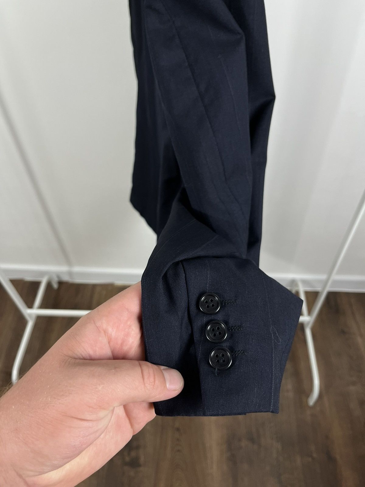 Hugo Boss Men`s Hugo Boss Double Breasted Black Wool Blazer Size M Size 40R - 9 Thumbnail
