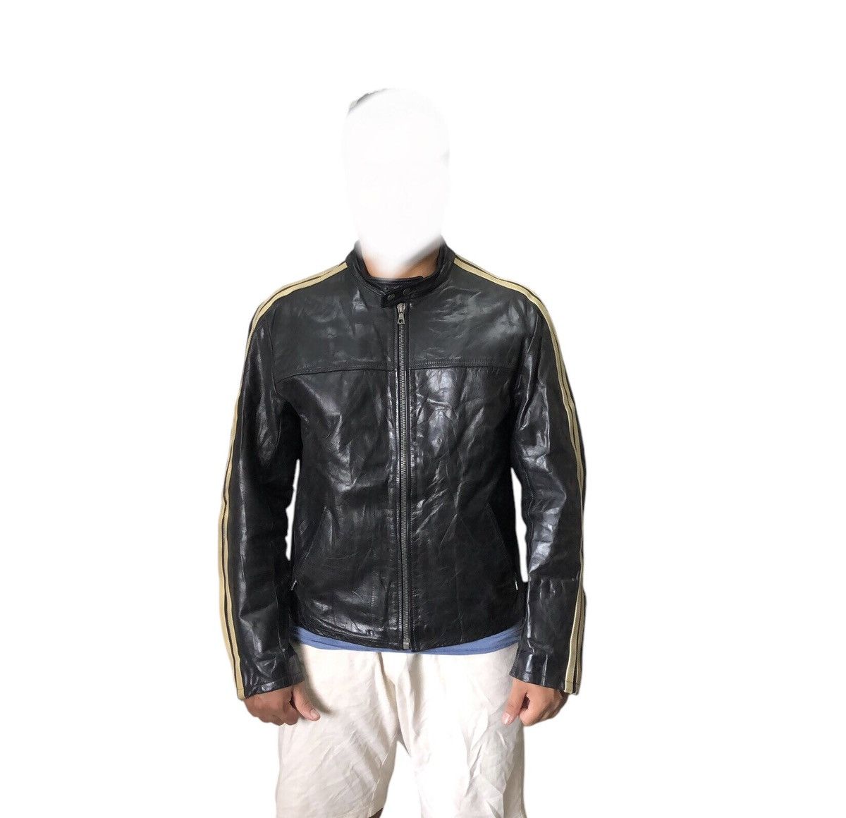 Tommy Hilfiger Rare❗️Tommy Hilfiger Premium Cafe Racer Leather Jacket Size US L / EU 52-54 / 3 - 2 Thumbnail