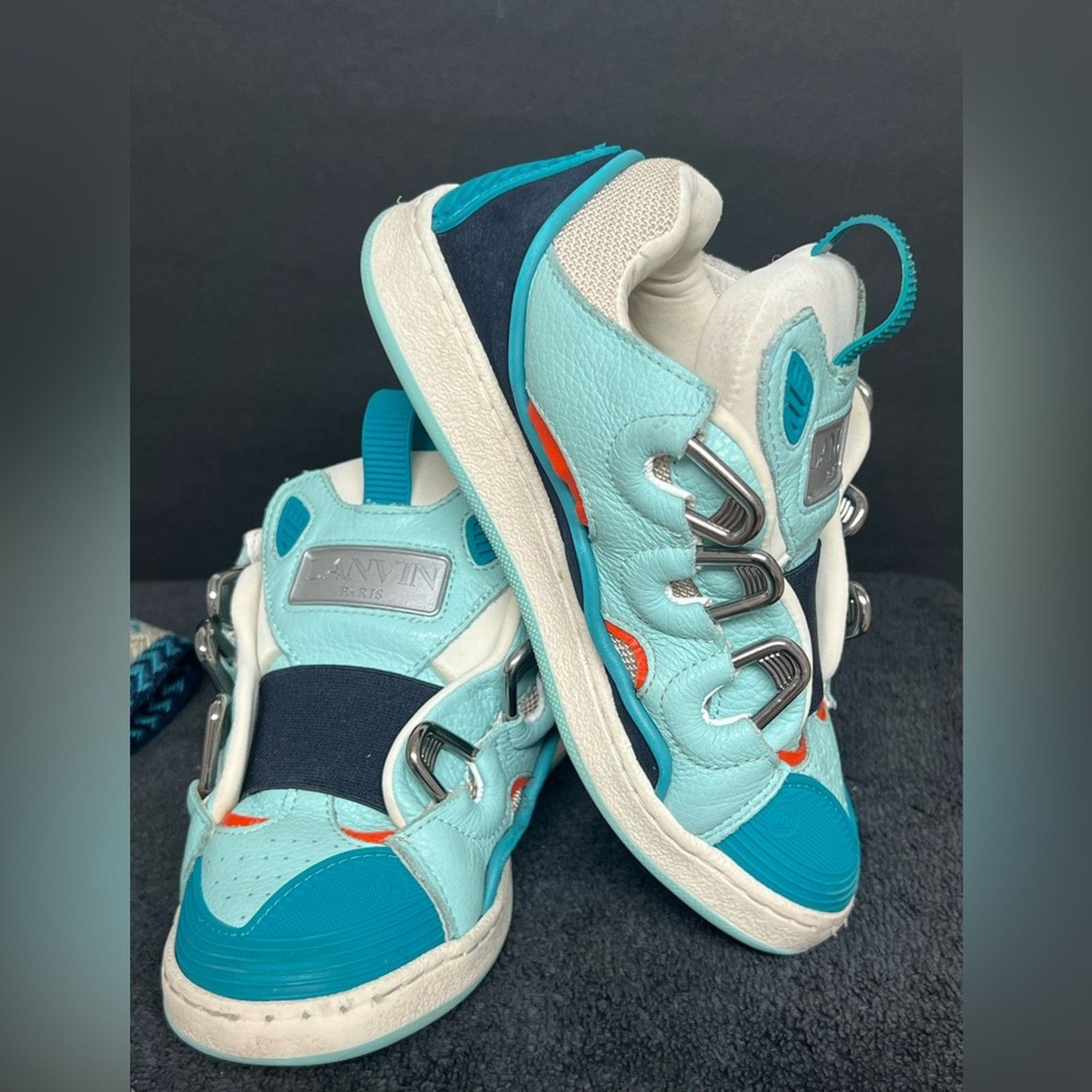 Lanvin LANVIN Curb Leather Chunky Sneakers, 33 US 1.5/2 RETAIL $554 Size US 4 / IT 34 - 8 Thumbnail