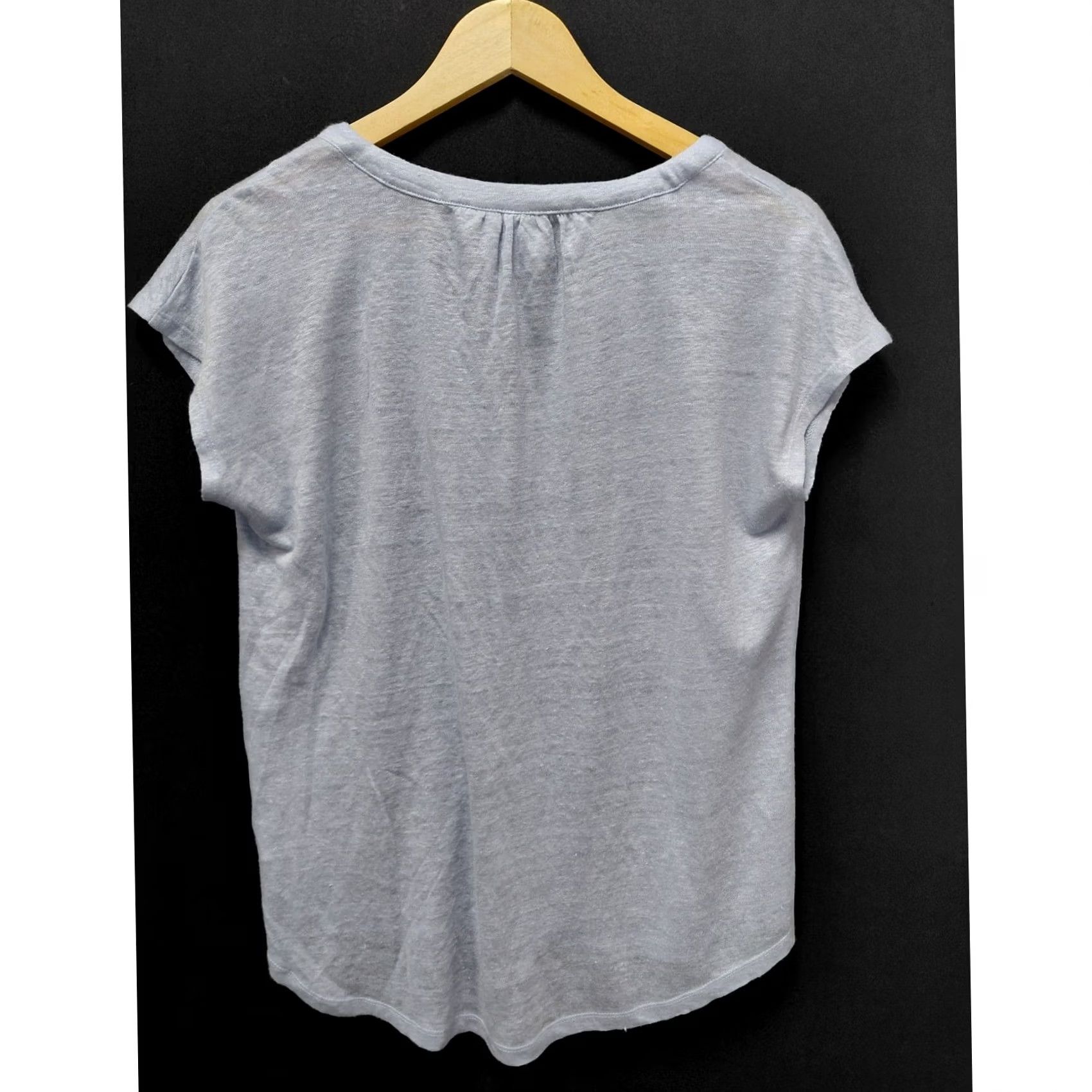 Joie JOIE Blue Linen Top Women Size S Short Sleeve Casual Size S / US 4 / IT 40 - 2 Thumbnail