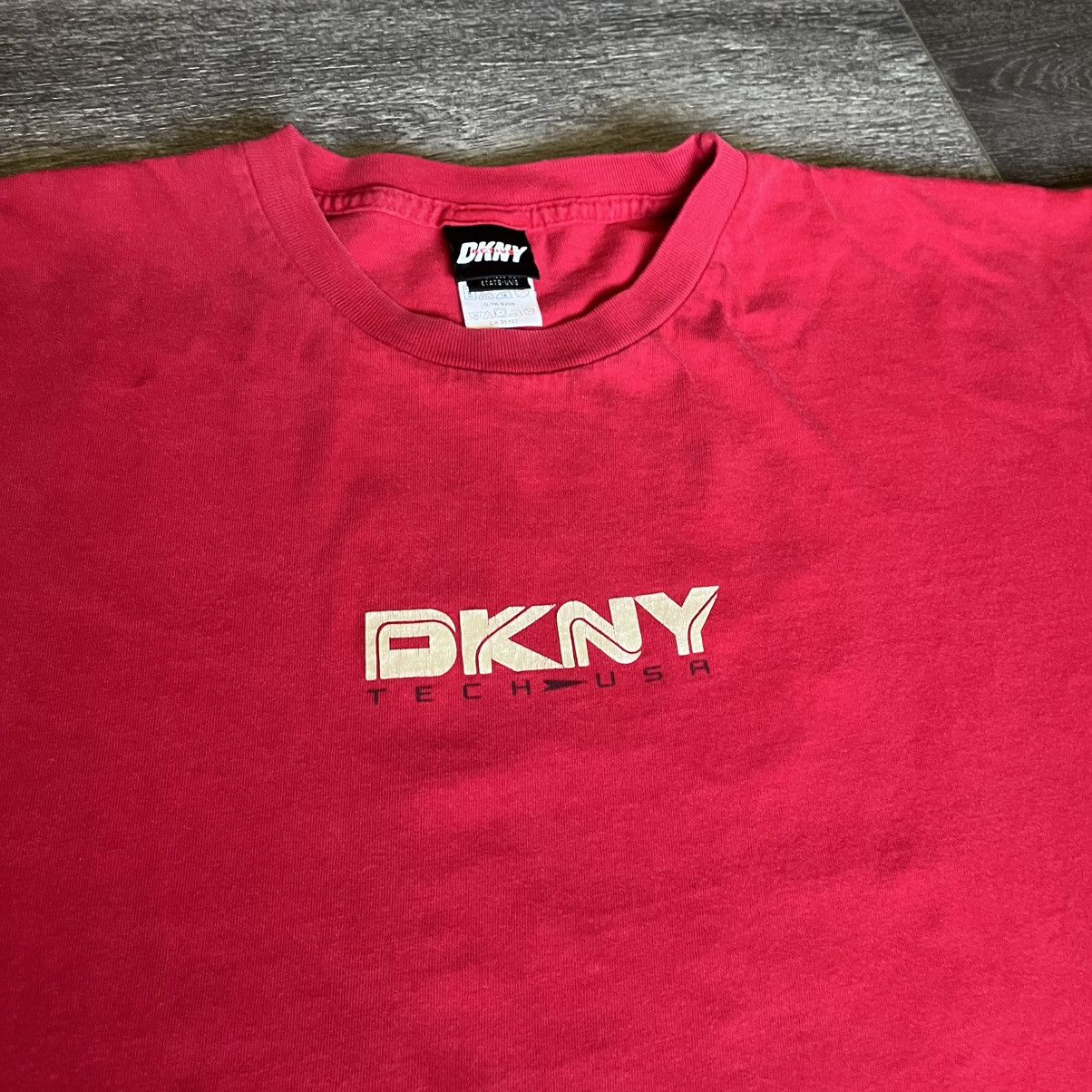 DKNY × Vintage Vintage 1990s DKNY Tech USA Cyber Graphic Logo T Shirt Skate Size US XXL / EU 58 / 5 - 3 Thumbnail