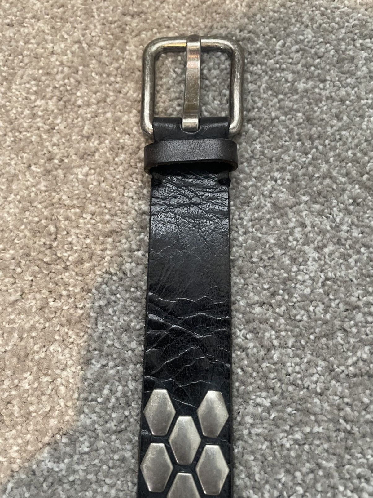 Other Vintage Honeycomb Studded Belt Size 38 - 4 Thumbnail