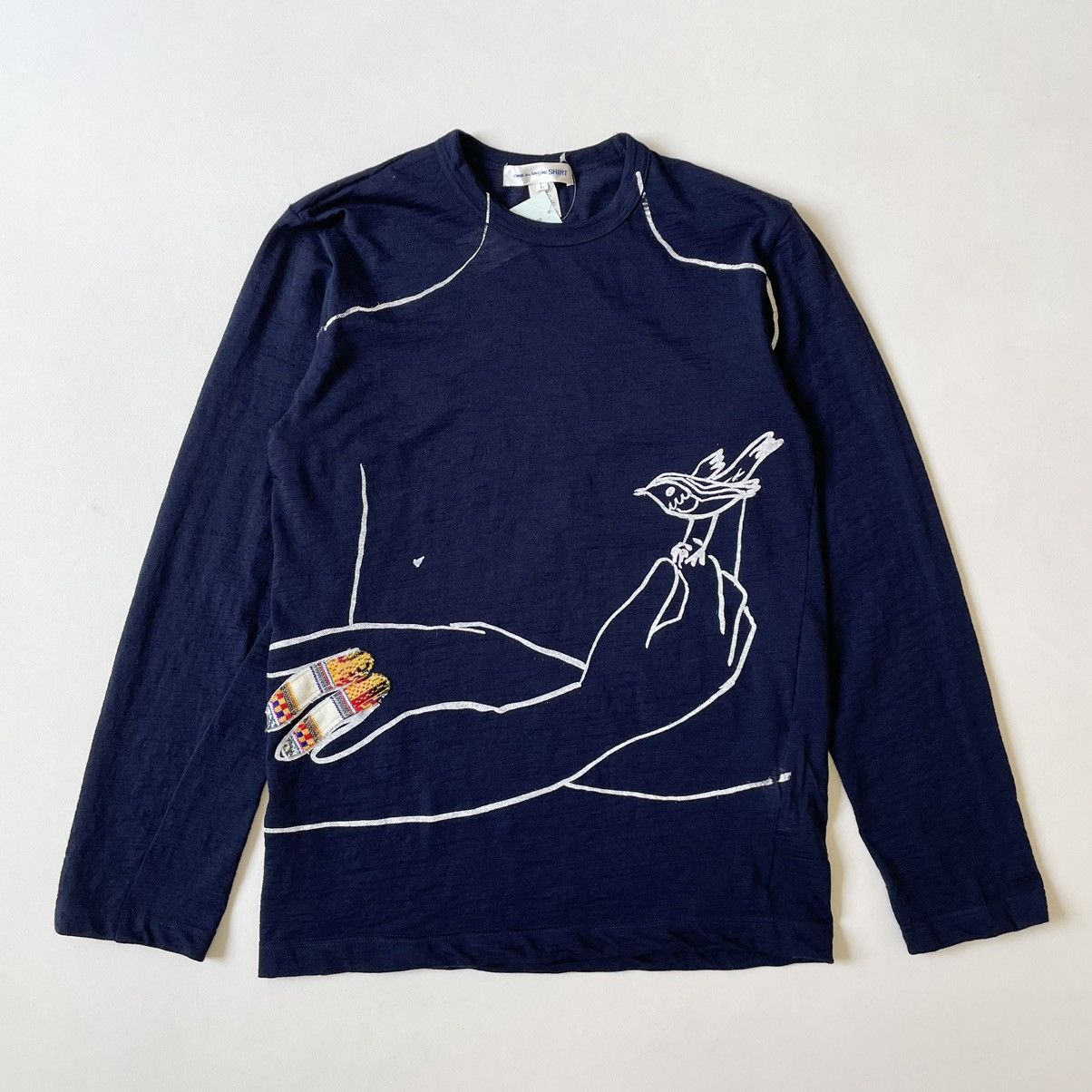 Comme des Garcons Bird + Hand Print Wool Sweater Size US M / EU 48-50 / 2 - 1 Thumbnail