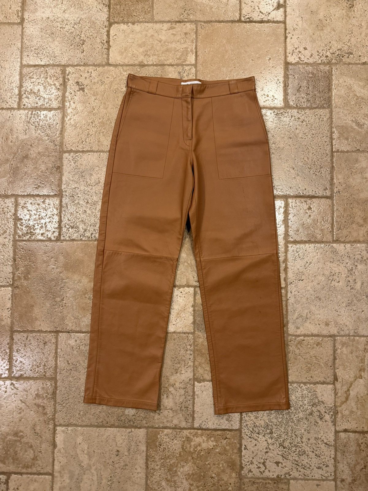 Loewe Loewe Pantalon Broncead Calfskin Leather Tan Trouser Pants Size US 33 - 9 Thumbnail
