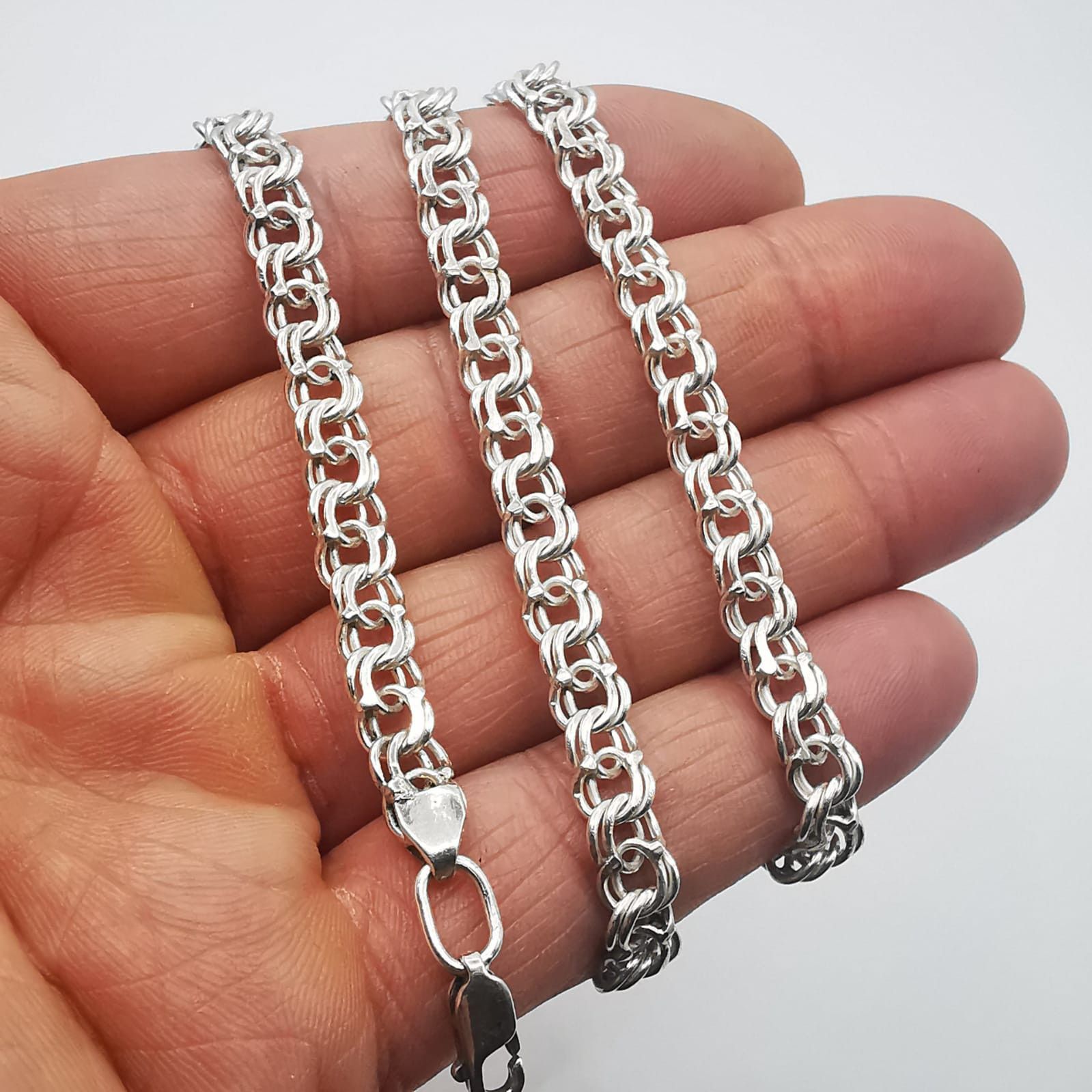 Sterling Silver Vintage Statement Jewelry Chain, 925 Sterling Silver 24,38g Size ONE SIZE - 6 Thumbnail