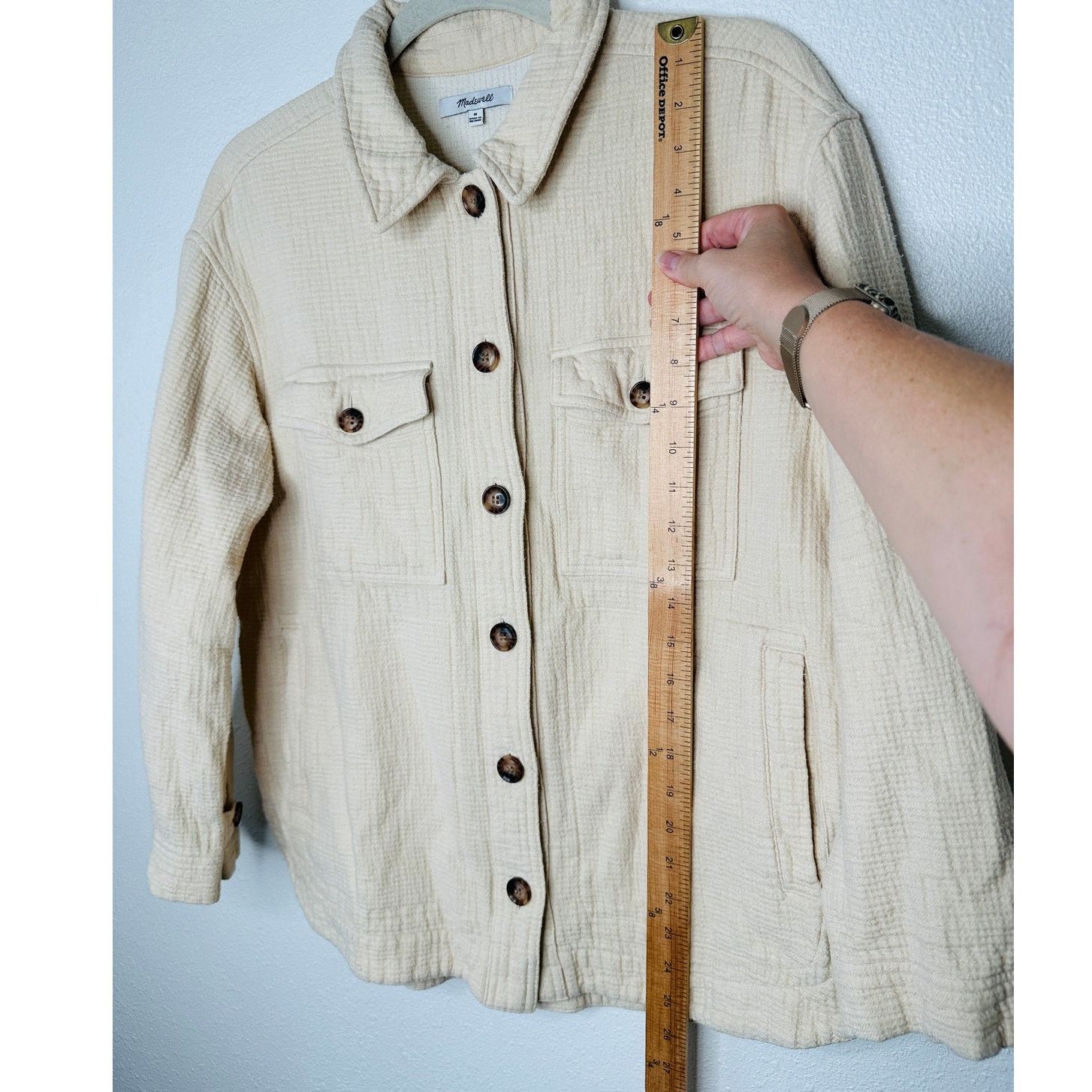 Madewell Madewell Oatmeal Long Sleeve Button Shirt Jacket Medium Size M / US 6-8 / IT 42-44 - 11 Thumbnail