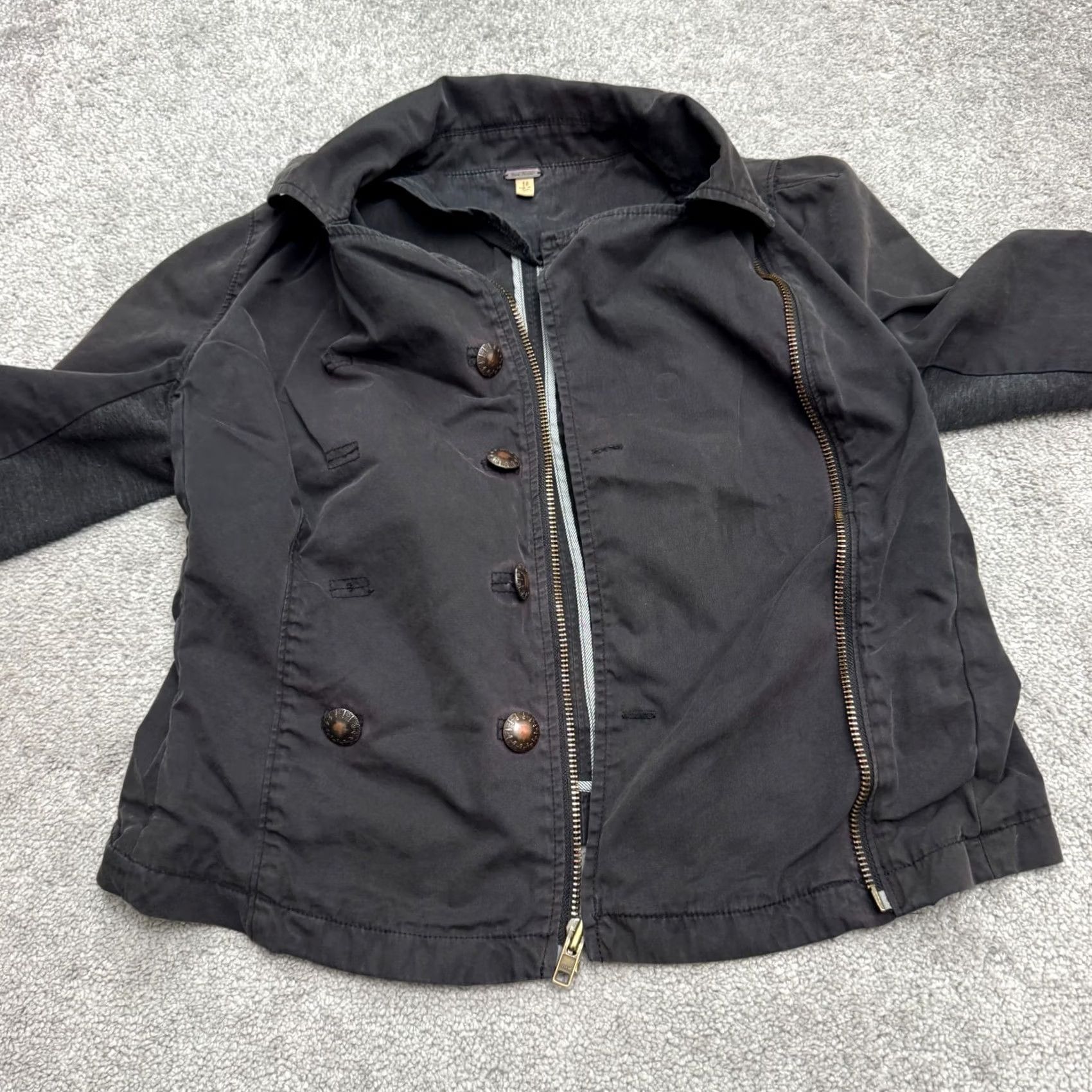 Free People Free People Jacket Shirt Womens 10 Black Full Zip Motorcycle Zip Pocket Casual Streetwear 10 Womens Size L / US 10 / IT 46 - 2 Thumbnail