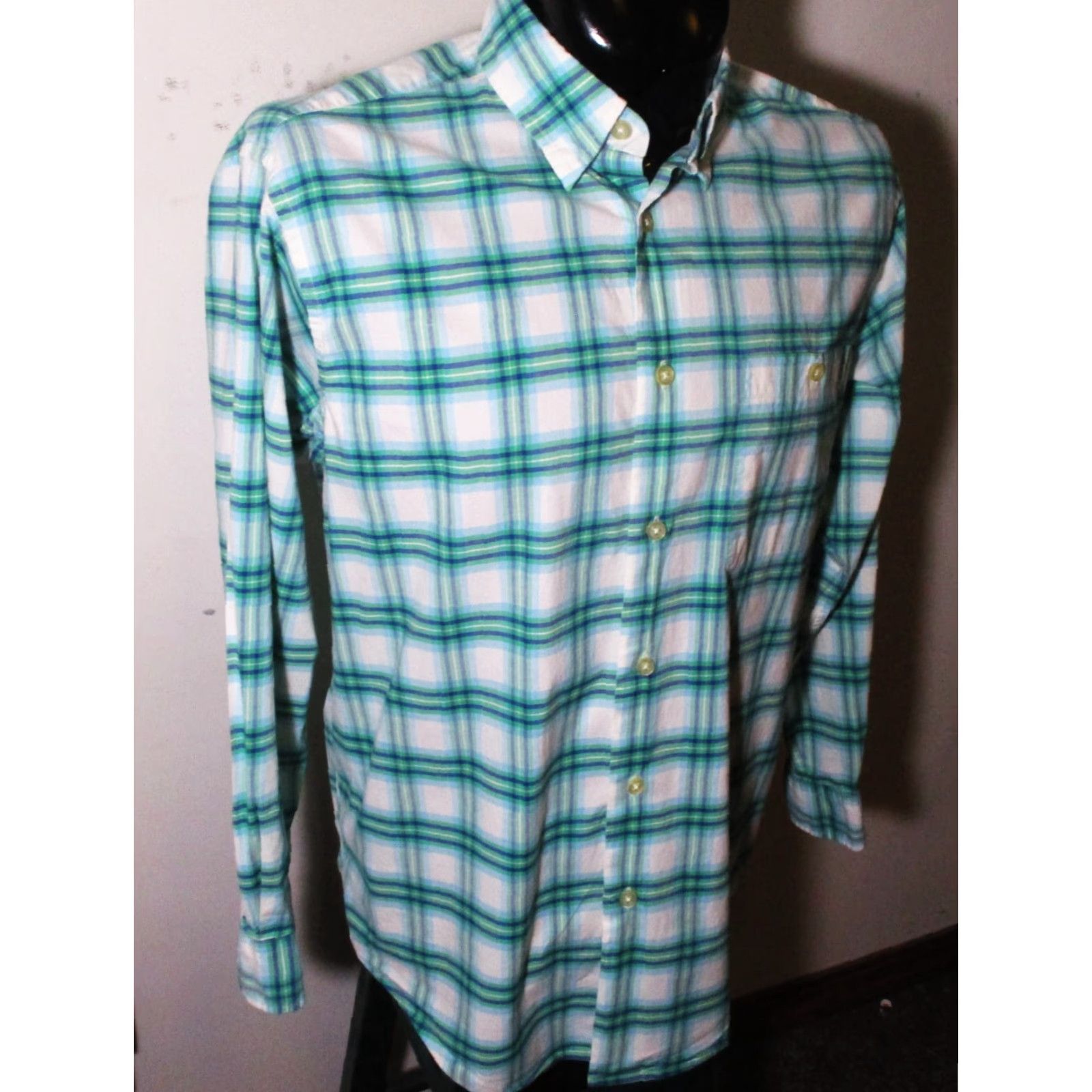 Orvis Orvis Shirt Mens Button-Up Long Sleeve Green Linen Blend M Regular Men’s Green Orvis Button-Front Check Casual All Seasons Vintage No Size US M / EU 48-50 / 2 - 3 Thumbnail