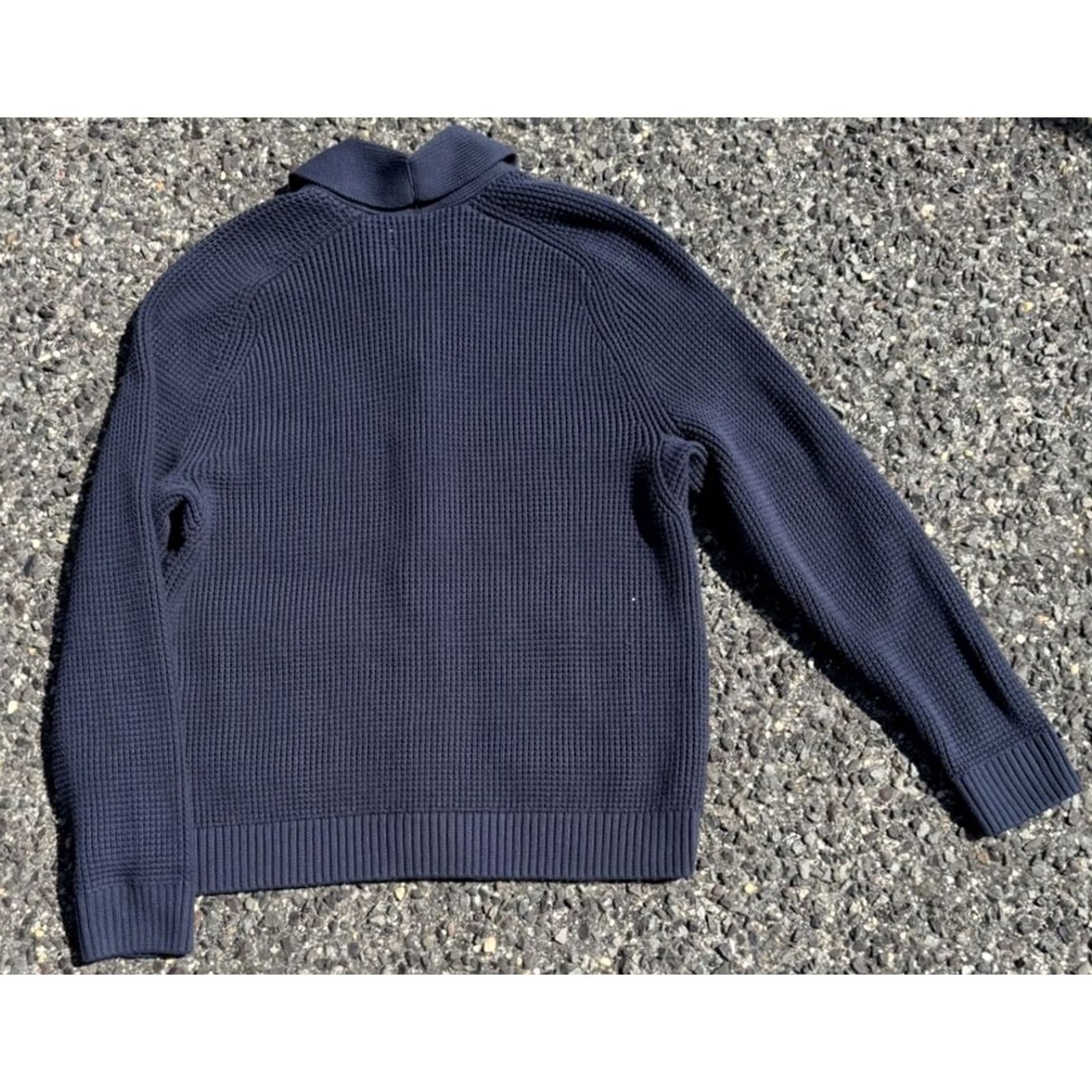 Vintage Duluth Trading Cardigan Sweater Mens Large Navy Shawl Collar Burly Size US L / EU 52-54 / 3 - 2 Thumbnail