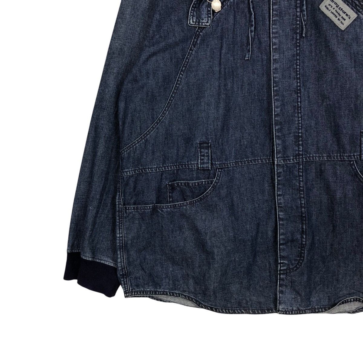 Japanese Brand 📌Vintage Biker Denim Jacket Drug Store's Big Logo Design Size US M / EU 48-50 / 2 - 5 Thumbnail