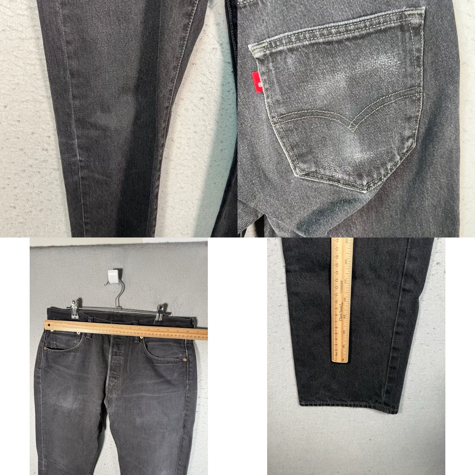 Levi's Levi's 501 Jeans Regular Straight Denim Black 501 Series Mens 33x30 Cotton Button Closure Vintage 0? Size US 33 - 8 Thumbnail