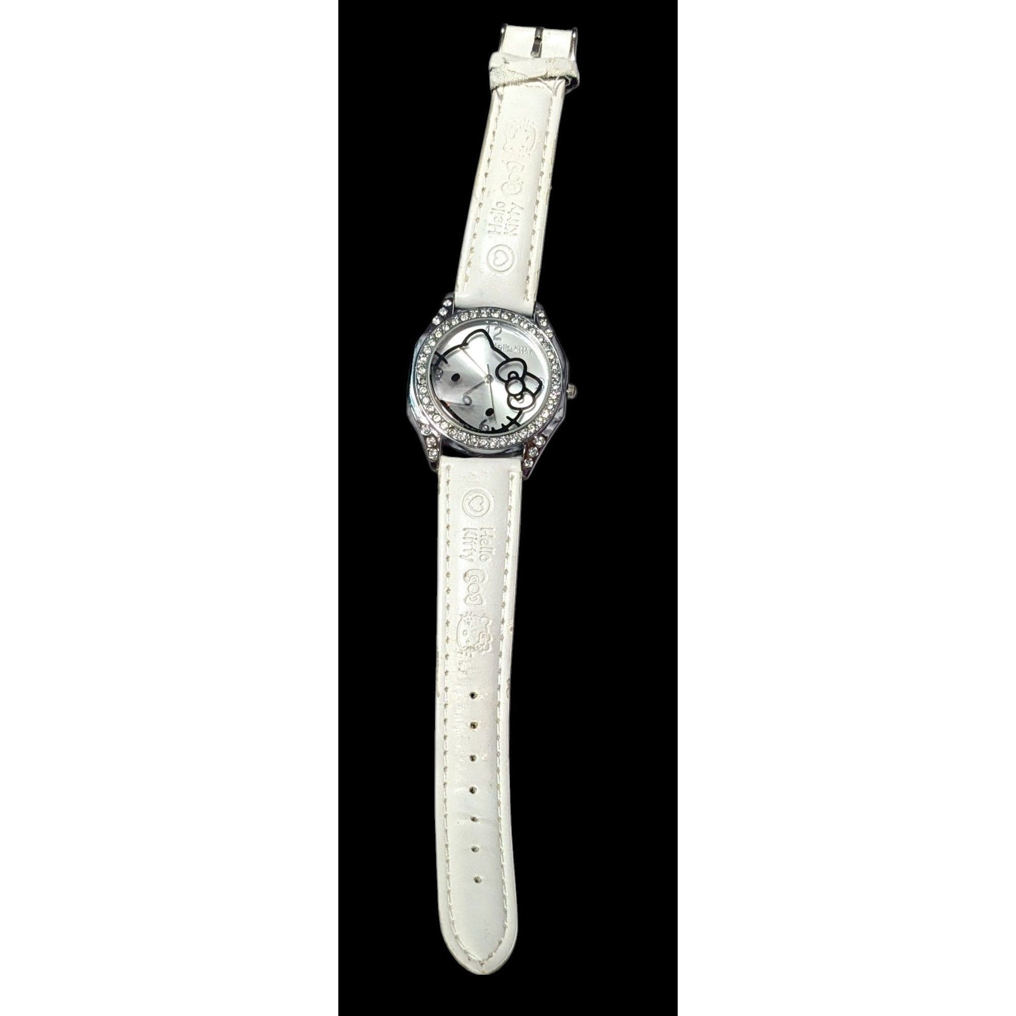 Other Hello Kitty White And Silver Tone Rhinestone Analog Watch Size ONE SIZE - 2 Thumbnail