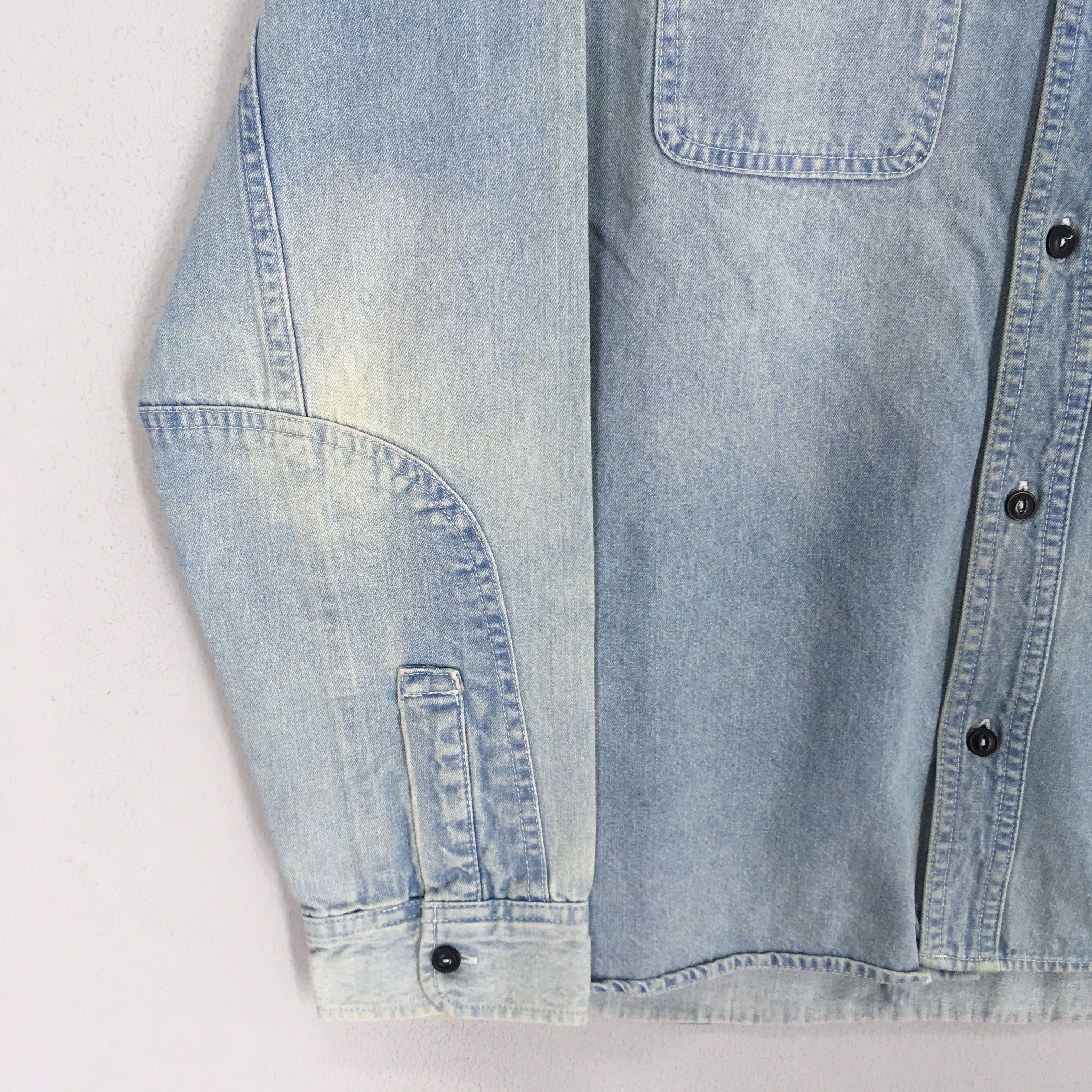 Japanese Brand Vintage Houston Union Made Stone Wash Japan Denim Shirt Size US M / EU 48-50 / 2 - 5 Thumbnail