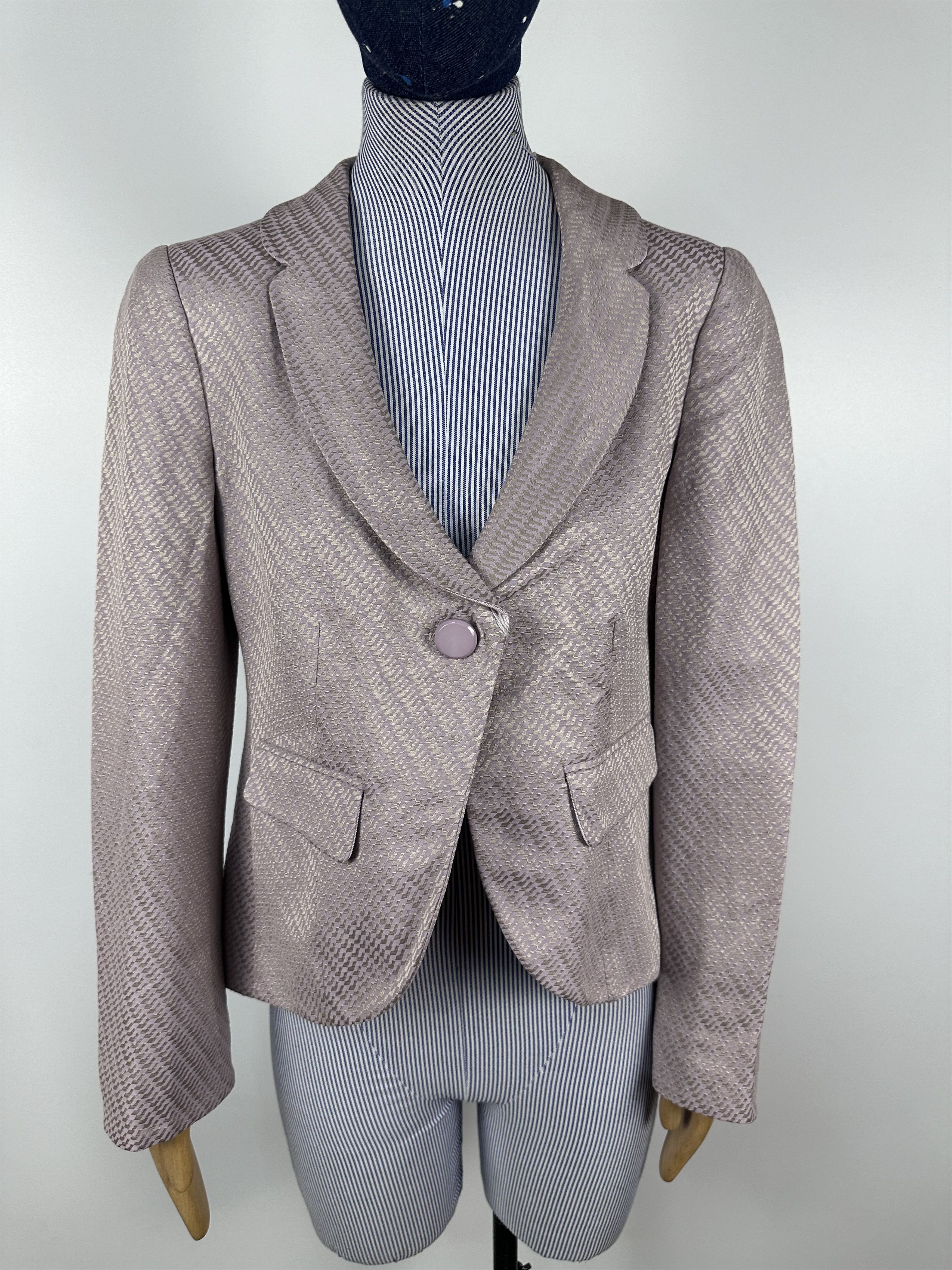 Armani × Armani Collezioni Armani Collezioni Women’s Flax Blazer Purple Size 40 Size S / US 4 / IT 40 - 1 Thumbnail