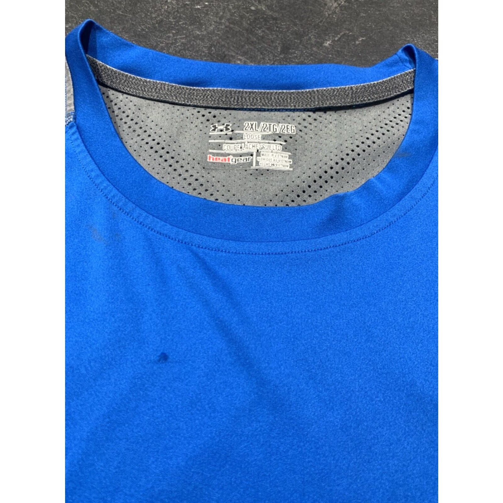 Under Armour VINTAGE Under Armour Men's T-Shirt 2XL HeatGear Ventilated Blue Gray Running Workout Activewear Size US XXL / EU 58 / 5 - 6 Thumbnail