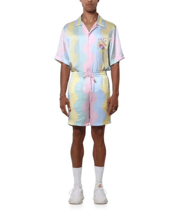 Casablanca o1mle0326 Drawstring Shorts Casa Shell Wave in Multicolor Size US 34 / EU 50 - 2 Thumbnail