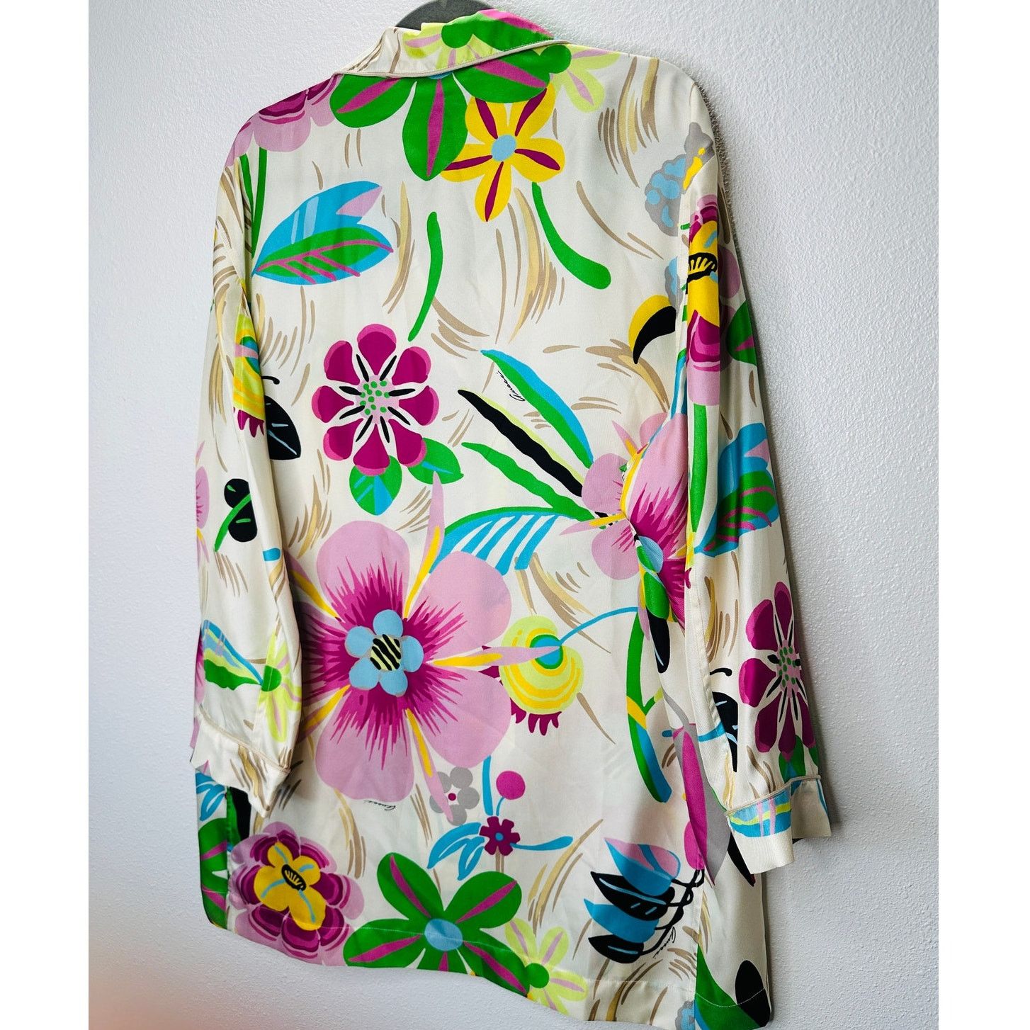 Gucci NWT Gucci Silk Pink Blue Multi Floral Printed Blouse 46 / XL Size XL / US 12-14 / IT 48-50 - 2 Thumbnail