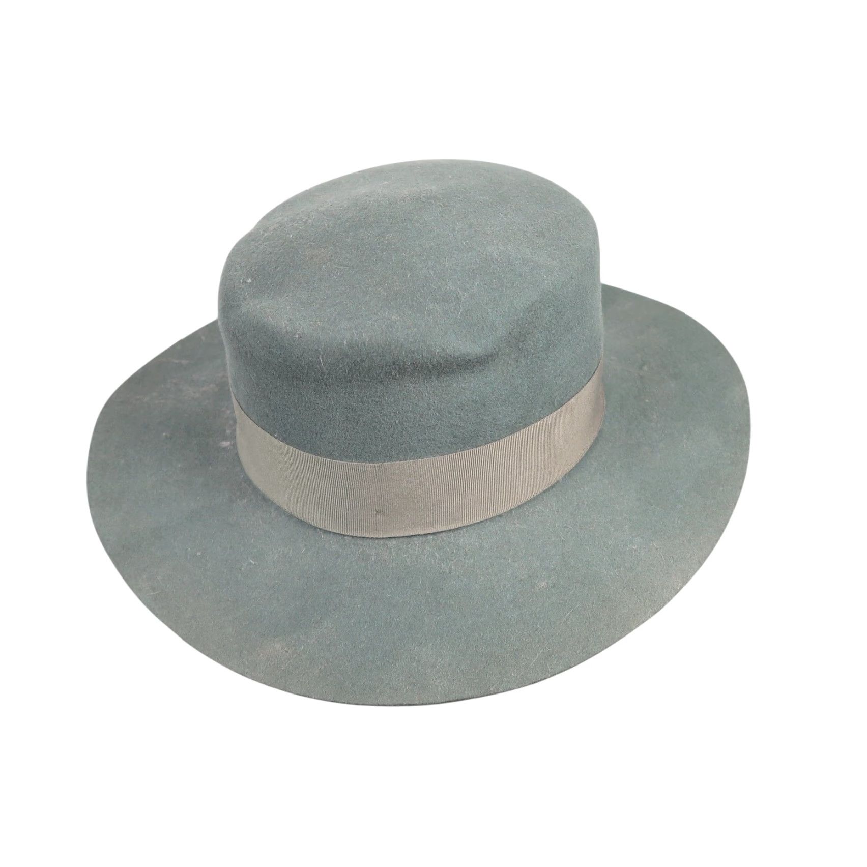 Vintage Wyeth Wool Wide Brim Flat Top Panama Rancher Hat Womens One Size Sage Green Boho Cap Casual Size ONE SIZE - 4 Thumbnail