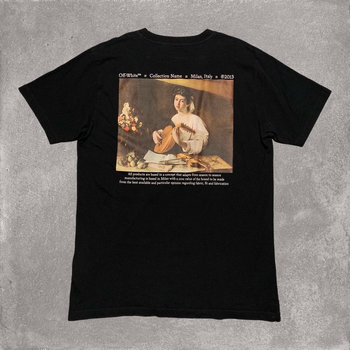 Off-White Off White Large Caravaggio Lute Black Tee Virgil Abloh Size US L / EU 52-54 / 3 - 1 Thumbnail