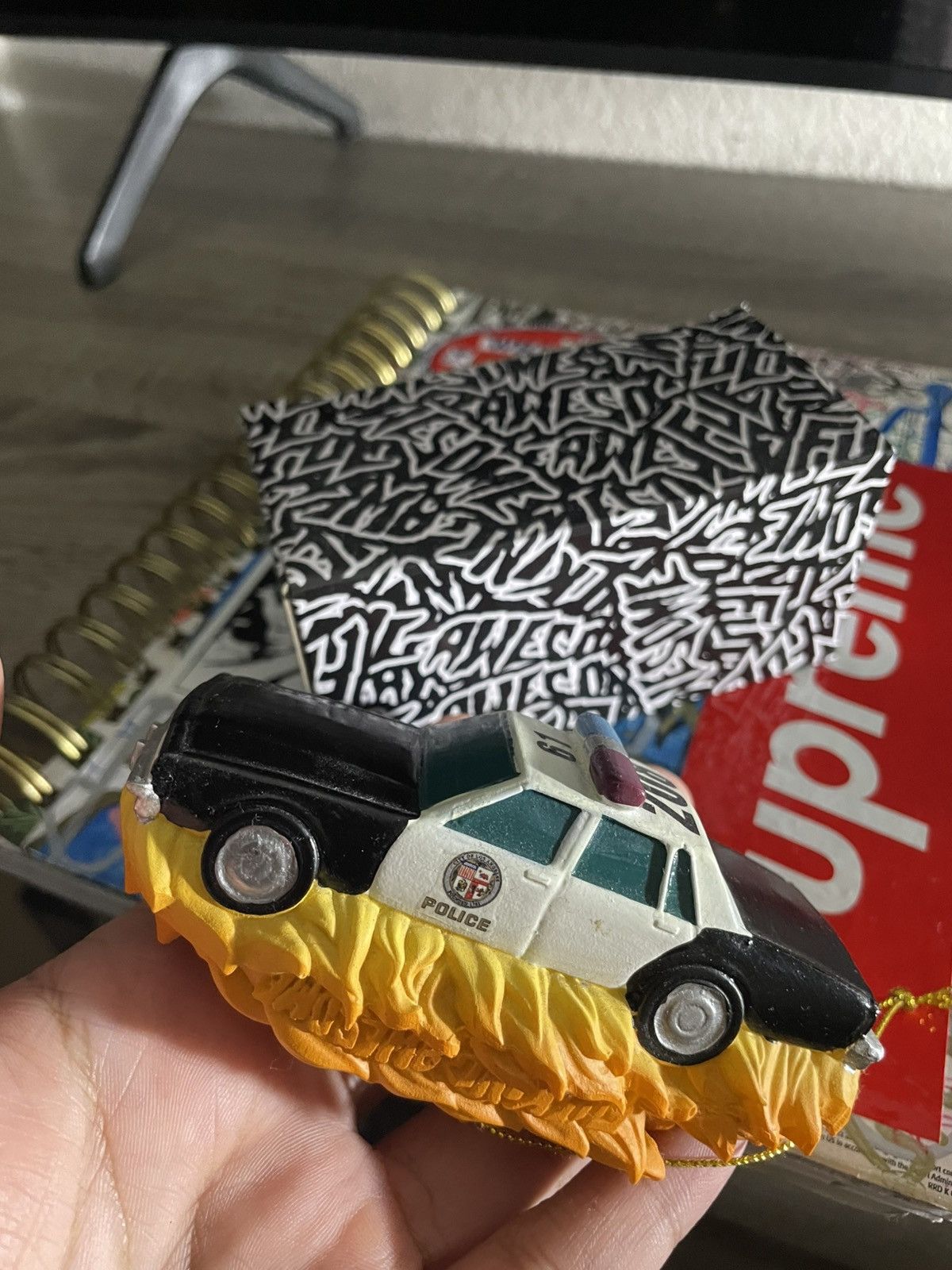 Fucking Awesome Fucking awesome lapd car burnt down Size ONE SIZE - 6 Thumbnail