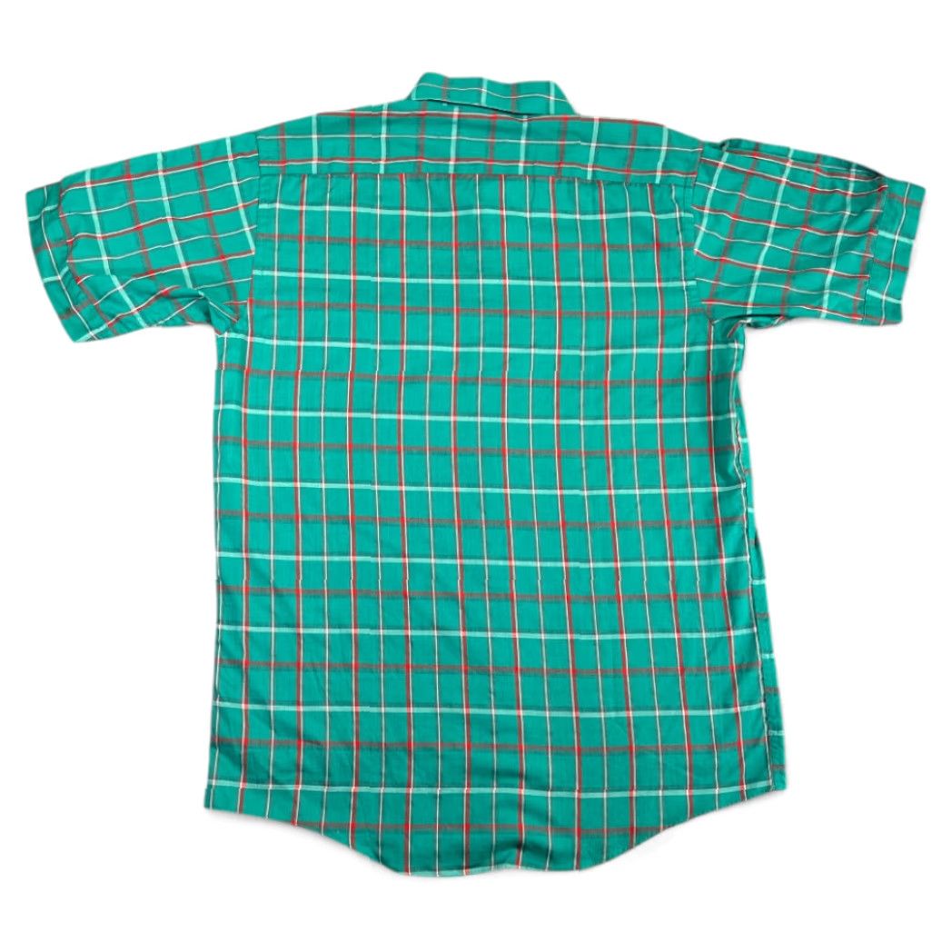 Vintage VINTAGE Manhattan Shirt Adult MEDIUM Green Plaid Button-Down Natural USA 80s Manhattan Mens Shirt Size US M / EU 48-50 / 2 - 2 Thumbnail