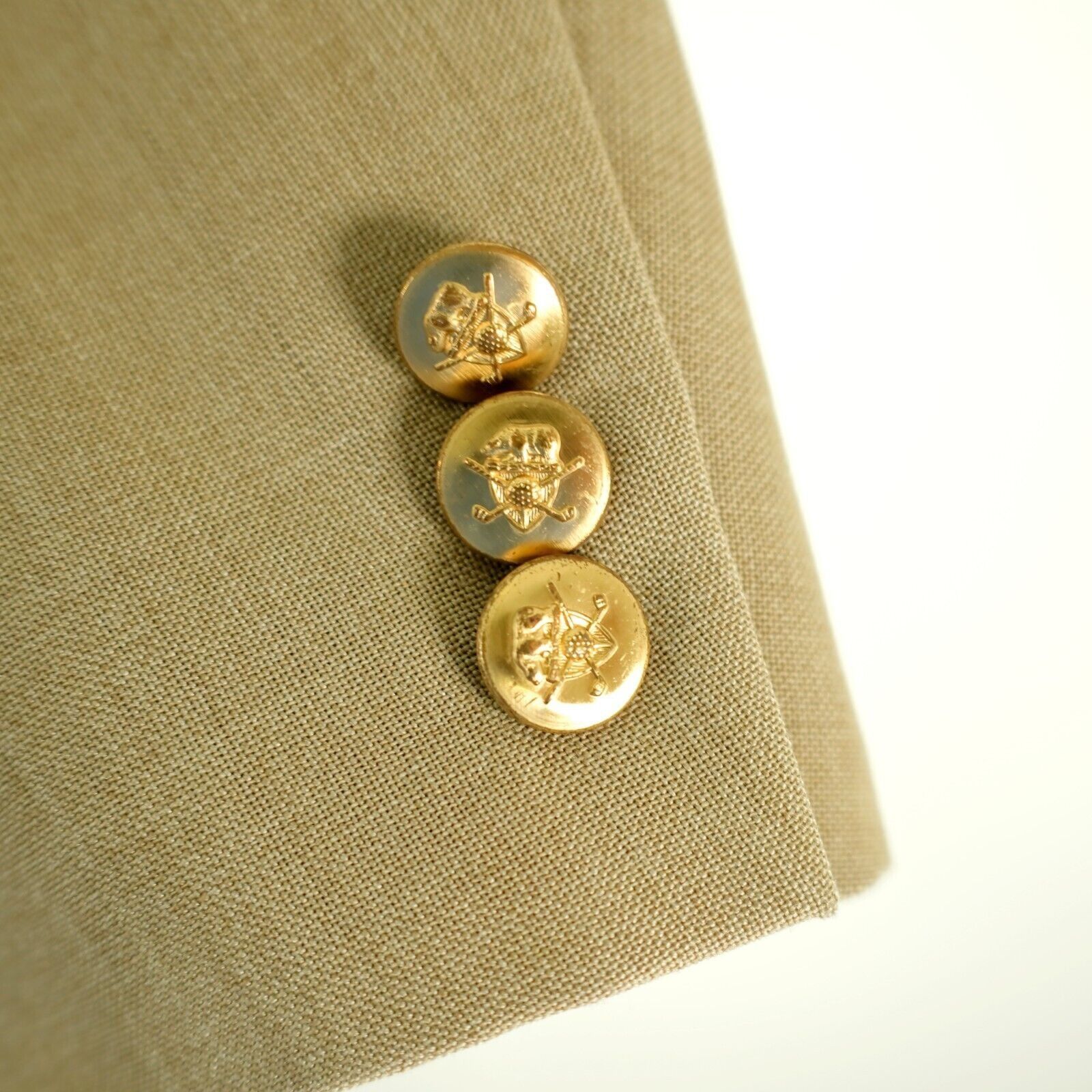 Designer Jack Nicklaus Tournament Tan Basket Weave Wool Tan 2 Gold Bu Size 44L - 3 Thumbnail