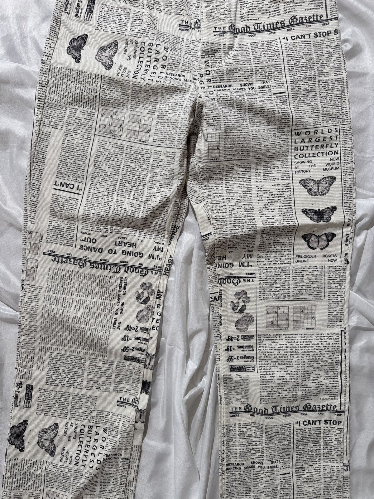 Hysteric Glamour Gazette Printed Vintage Bootcut Jeans (John Galliano style) Size 27" / US 4 / IT 40 - 5 Thumbnail