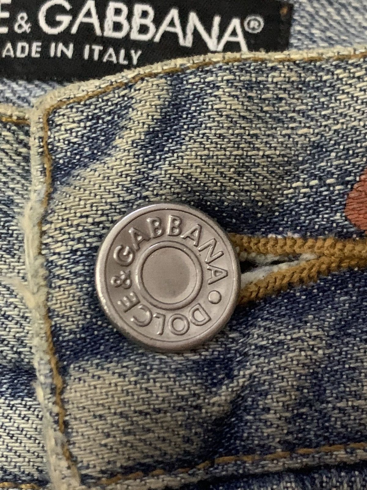 Dolce & Gabbana Dolce And Gabbana Painted Flare Short Denim Jeans Size US 40 / EU 56 - 6 Thumbnail