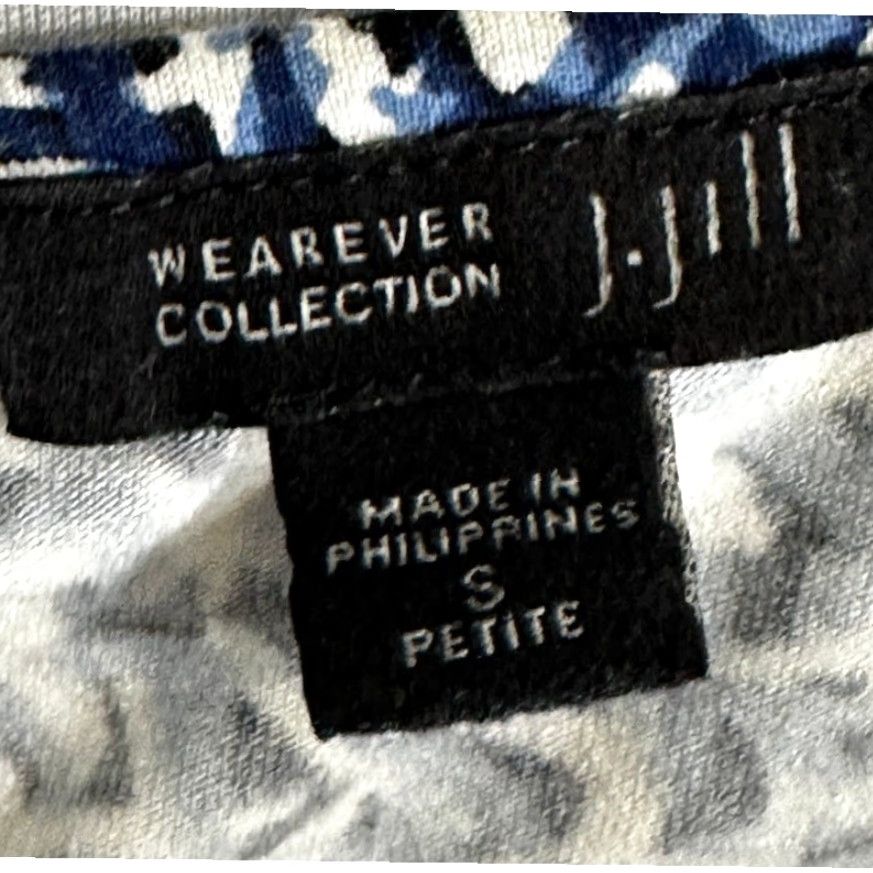 J. Jill J Jill Wearever Shift Dress S Petite SP Blue White Jersey Knit 3/4 Sleeve Travel Size S / US 4 / IT 40 - 4 Thumbnail