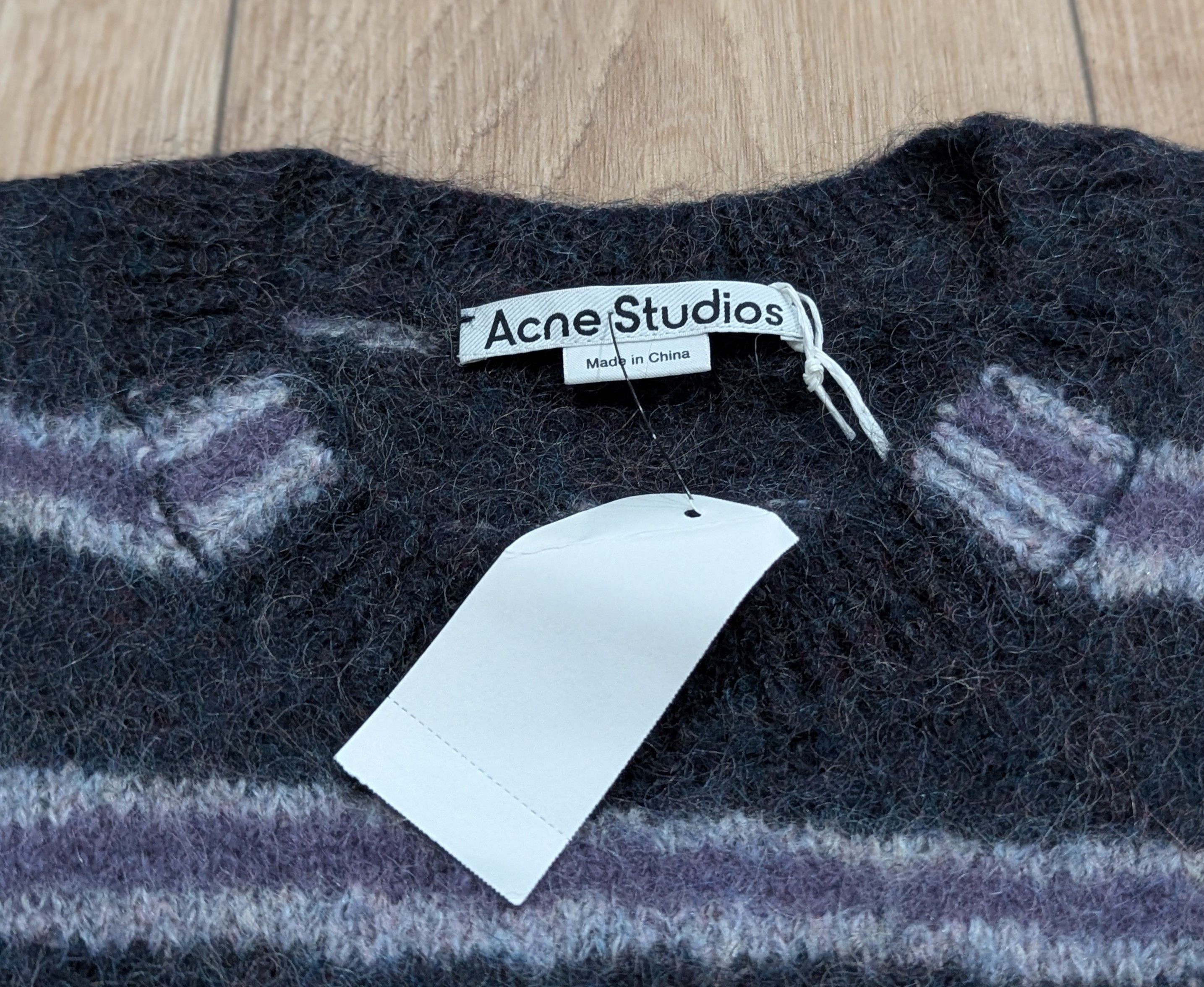 Acne Studios Acne Studios "Kwatta Vase" Striped Sweater Gray Melange XL Size US XL / EU 56 / 4 - 2 Thumbnail