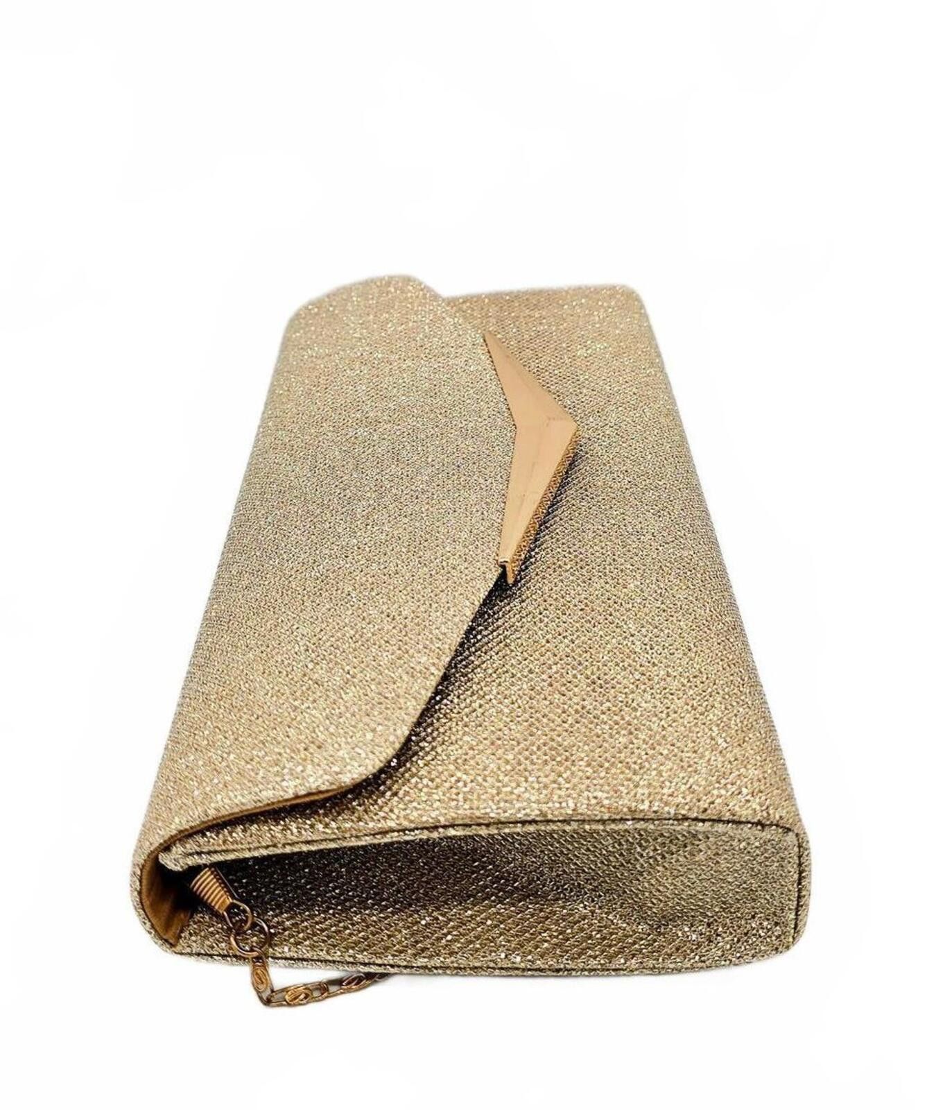 Genetic Manipulation Shinichiro Kuriya Elegant Gold-Tone Evening Clutch Bag with Chain Strap Size ONE SIZE - 5 Thumbnail