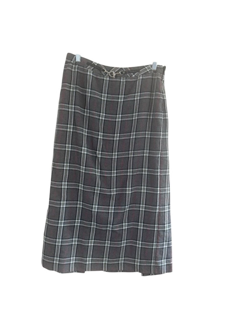The Unbranded Brand Women's Unbranded Gray Plaid Midi Skirt Size 8 Size 30" / US 8 / IT 44 - 8 Thumbnail