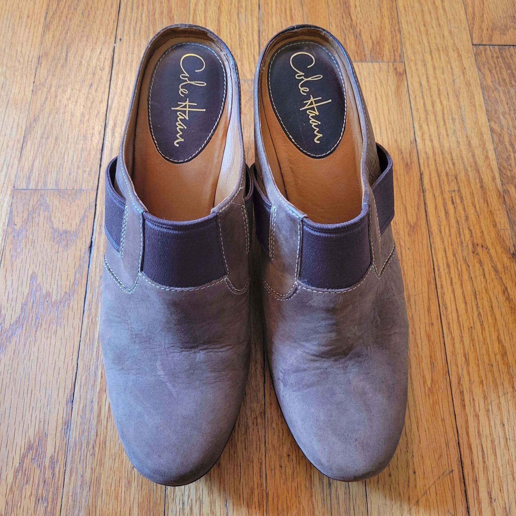 Cole Haan Cole Haan Brown Leather Wedge Shoes 8B SARA Clogs Mules Size US 8 / IT 38 - 2 Thumbnail
