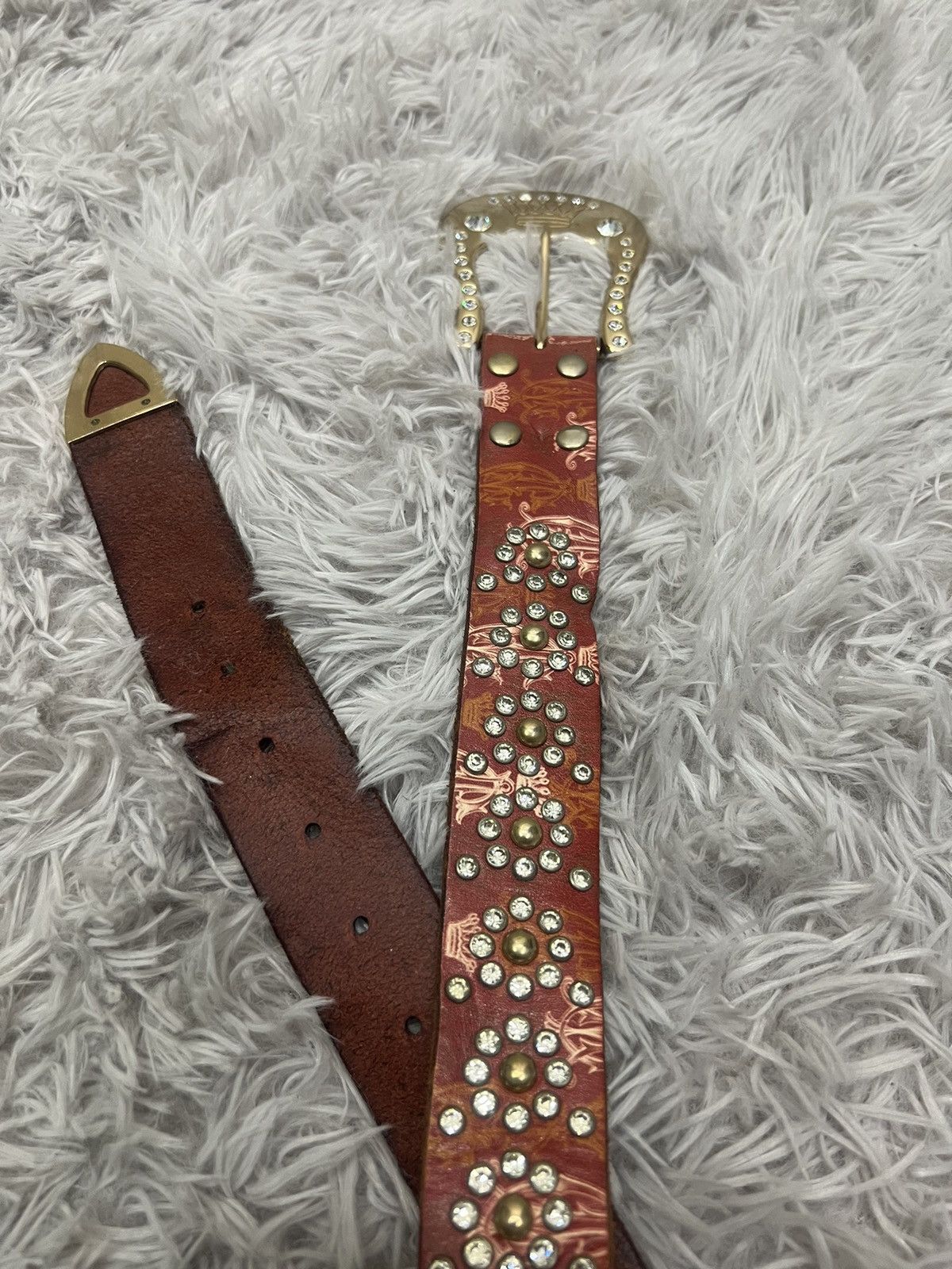 Christian Audigier Christian Audigier Diamond Leather Stud Belt Size ONE SIZE - 10 Thumbnail