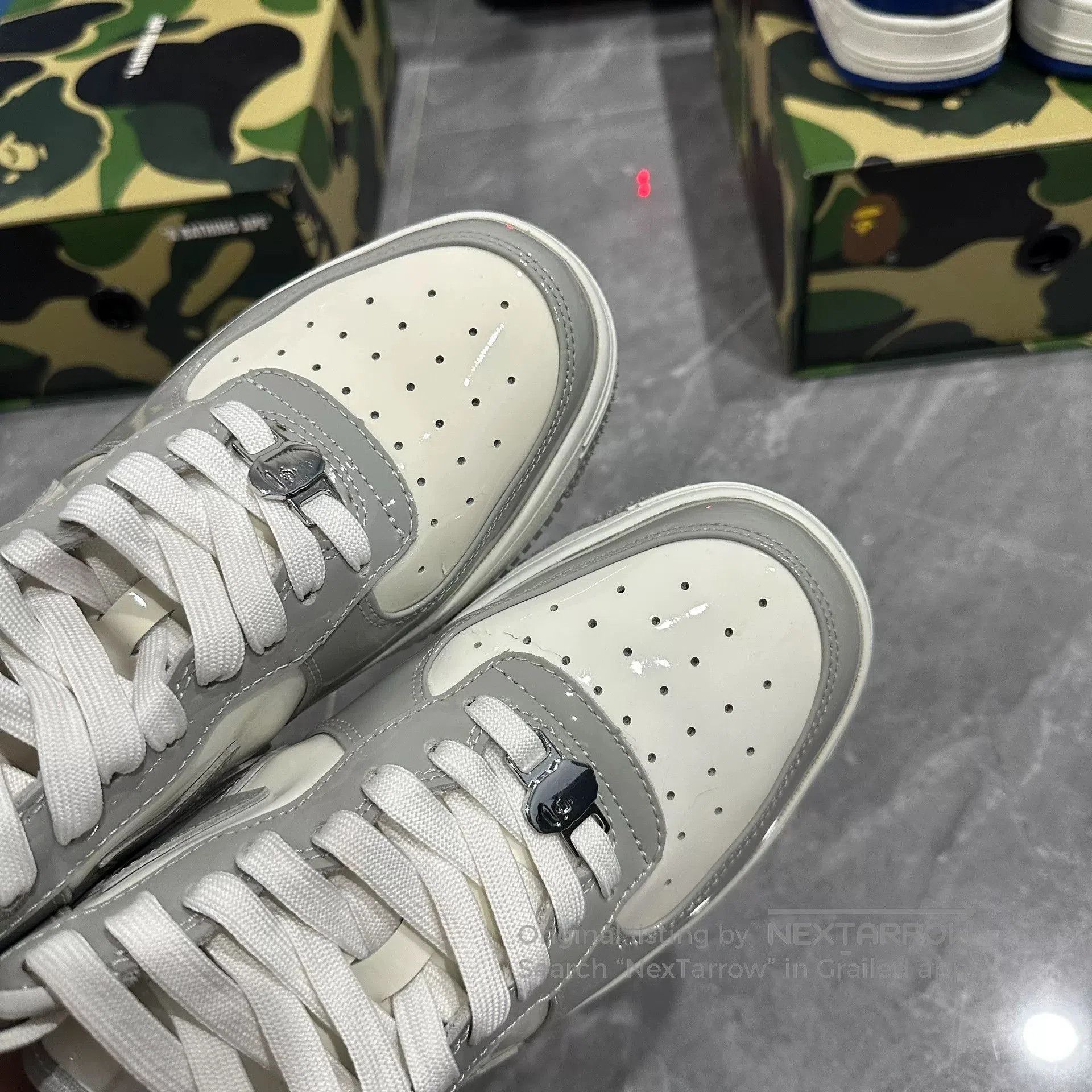 Bape BAPE STA Bapesta White Gray Sneakers. Size US 10 / EU 43 - 5 Thumbnail